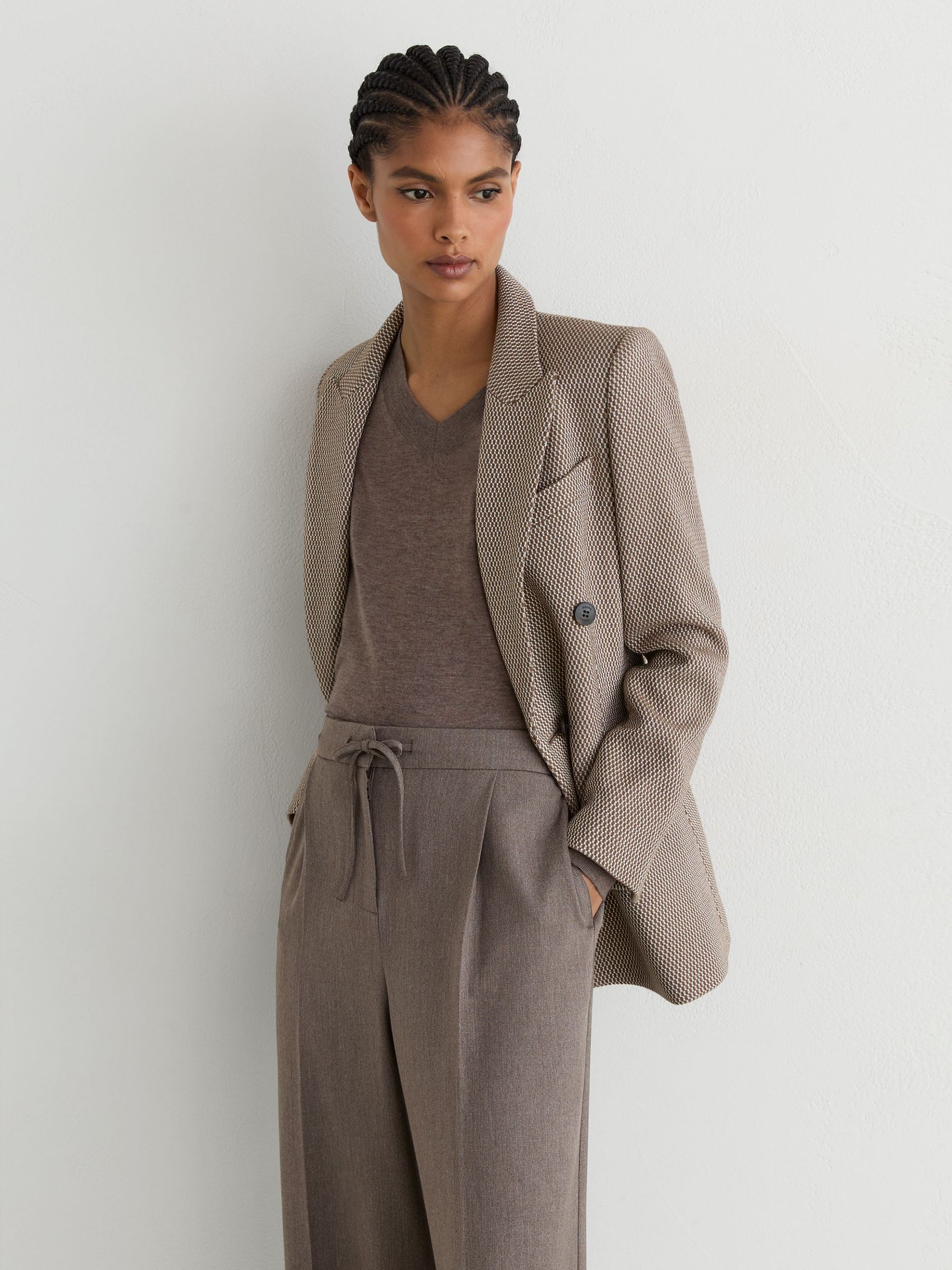 Petite Wide-Leg Pull-On Drawstring Trousers in Neutral - Image 4 of 8