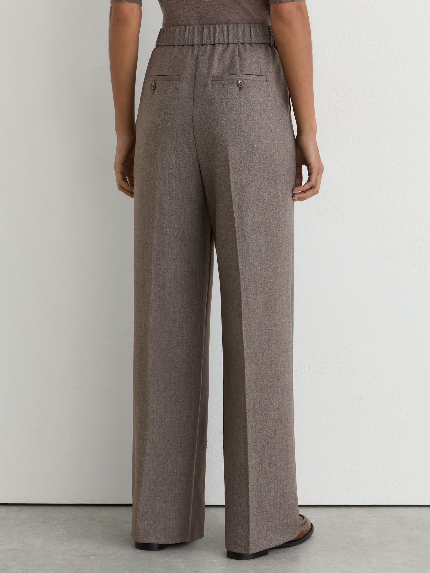 Petite Wide-Leg Pull-On Drawstring Trousers in Neutral - Image 5 of 8