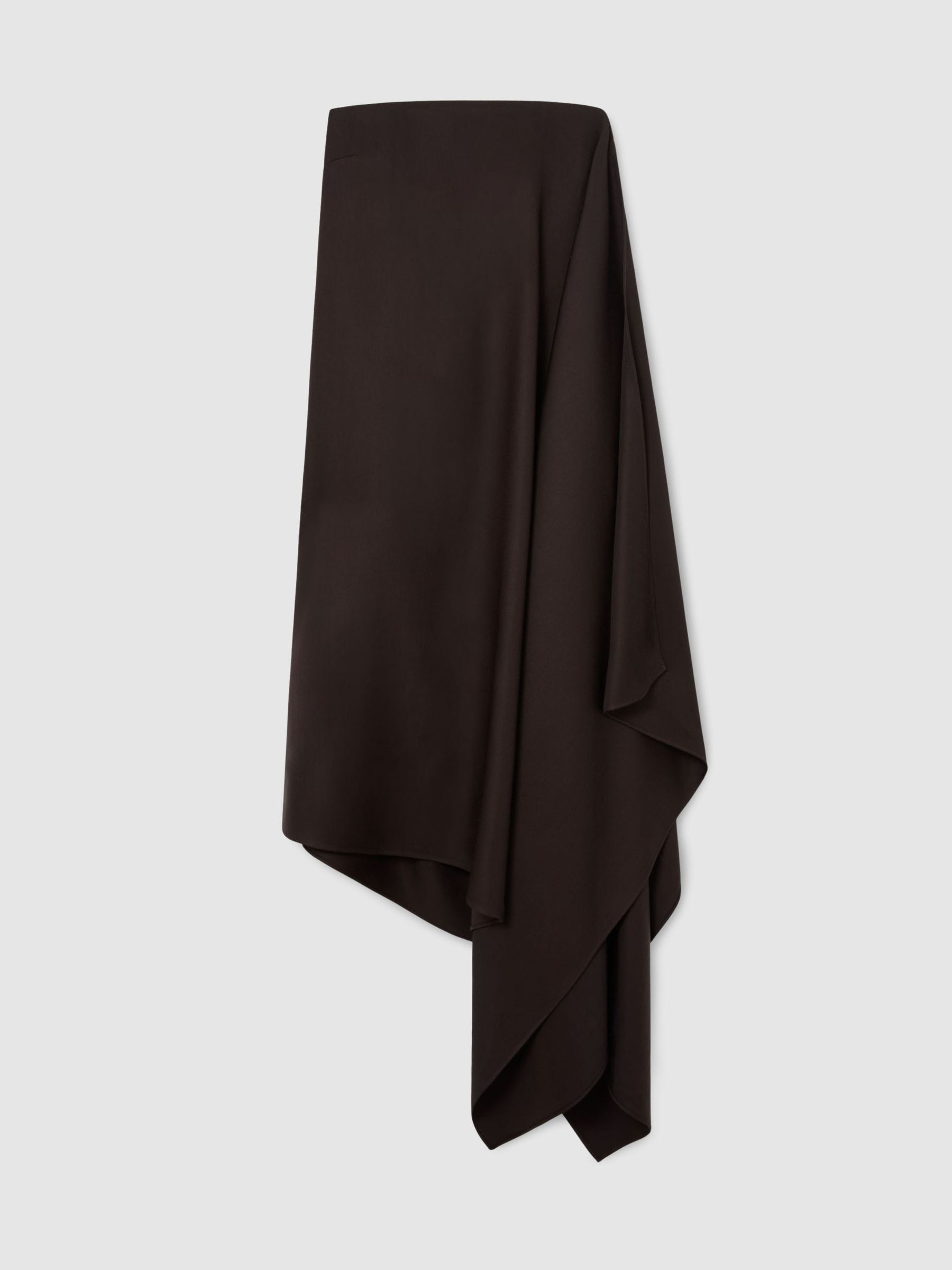 Wool-Blend Strapless Asymmetric Midi Dress in Grape Burgundy - Bild 2 av 8