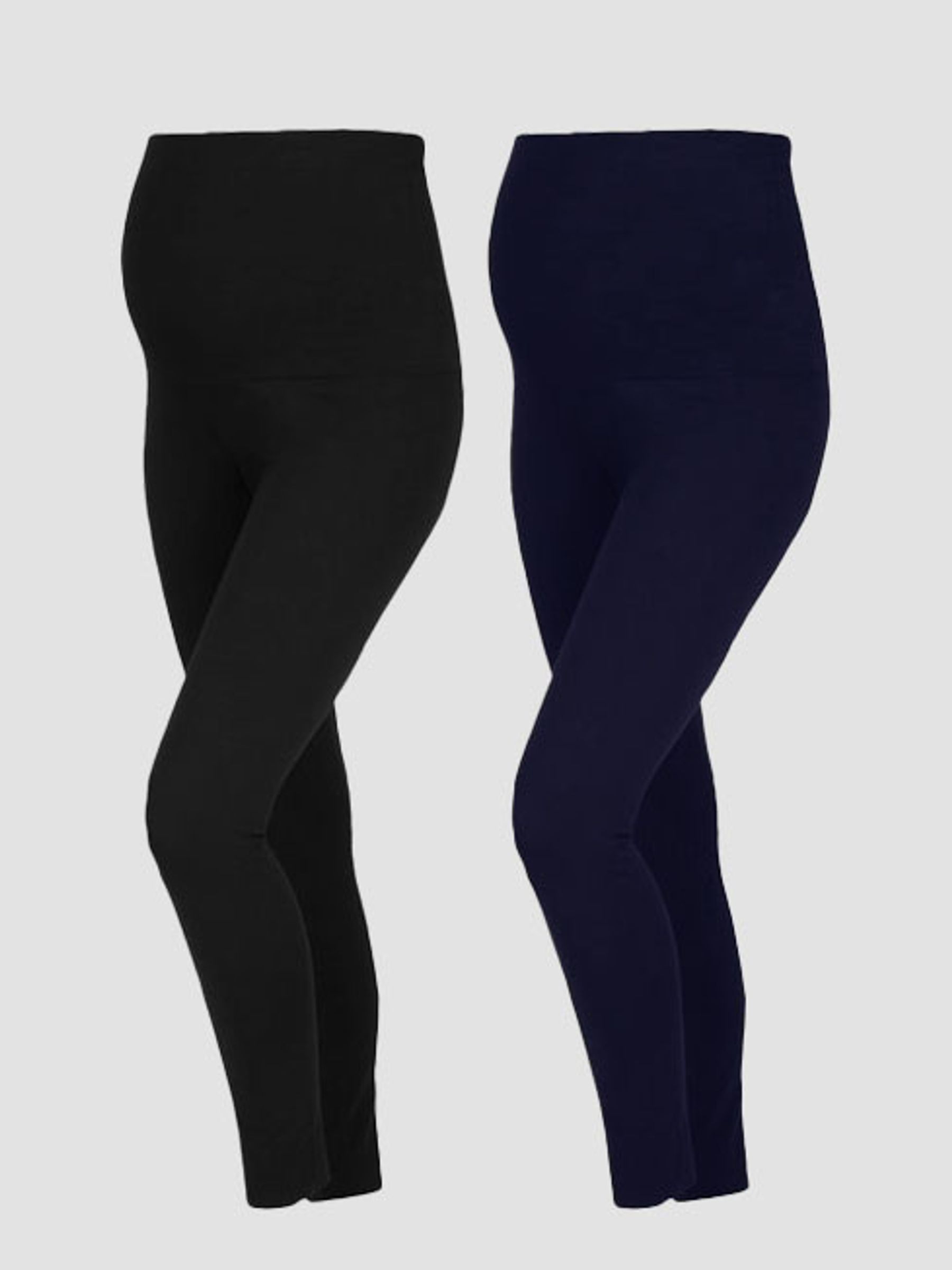 Navy Blue & Black Cotton Rich Maternity Leggings 2-Pack - Image 1 of 3