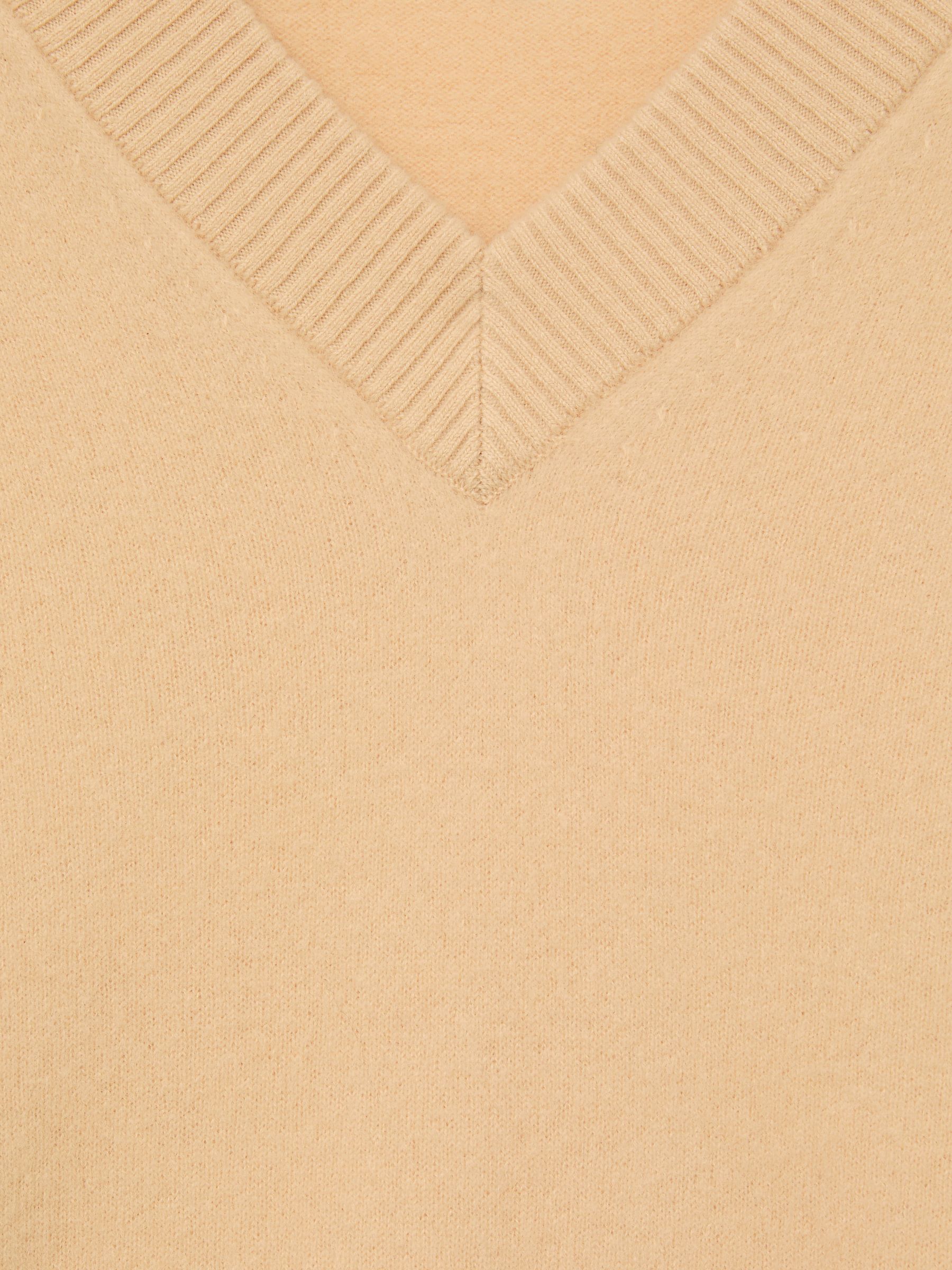 Wool-Cashmere V-Neck Jumper in Macaroon Yellow - Image 6 of 6