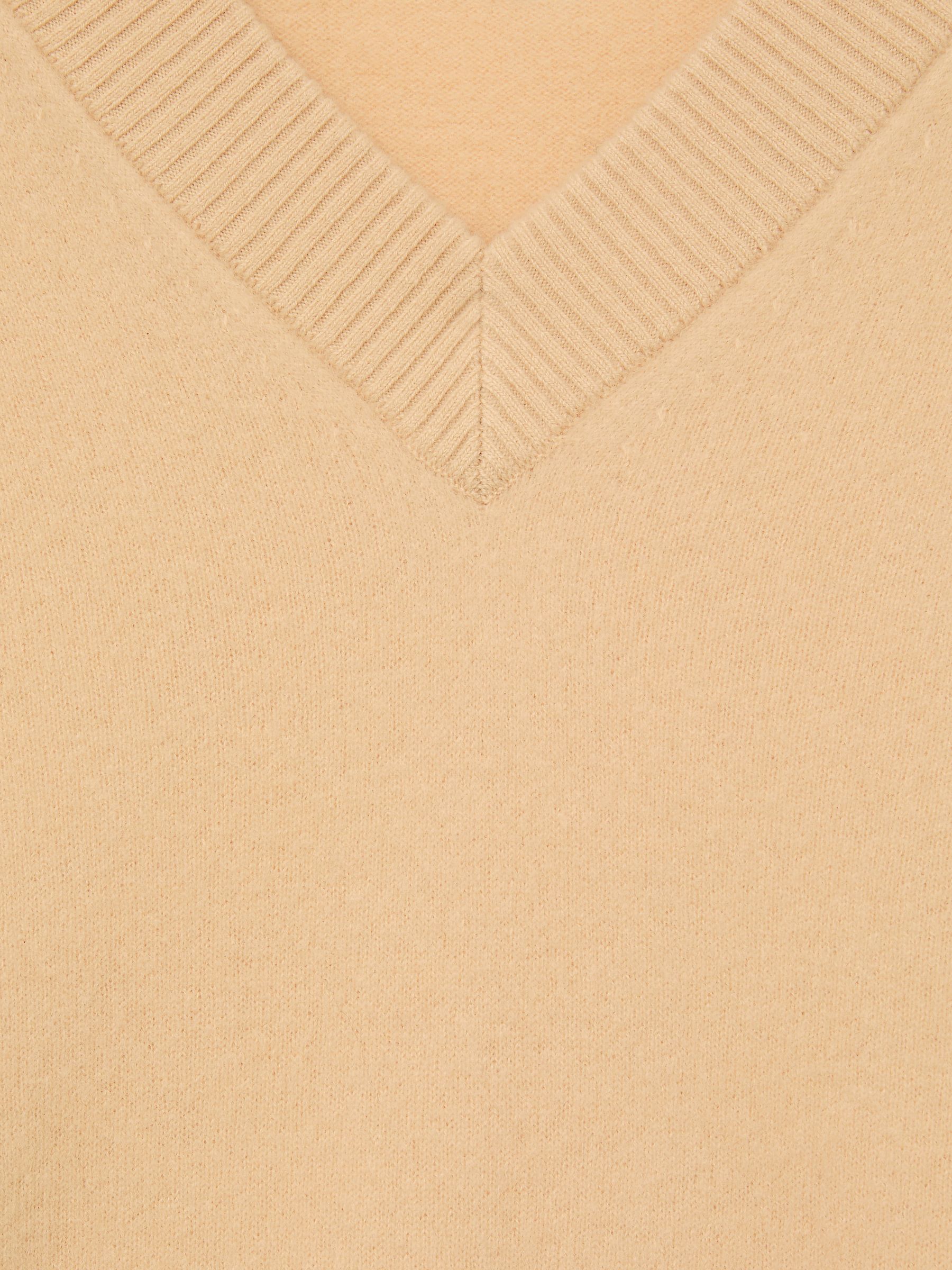 Wool-Cashmere V-Neck Jumper in Macaroon Yellow - Image 7 of 7