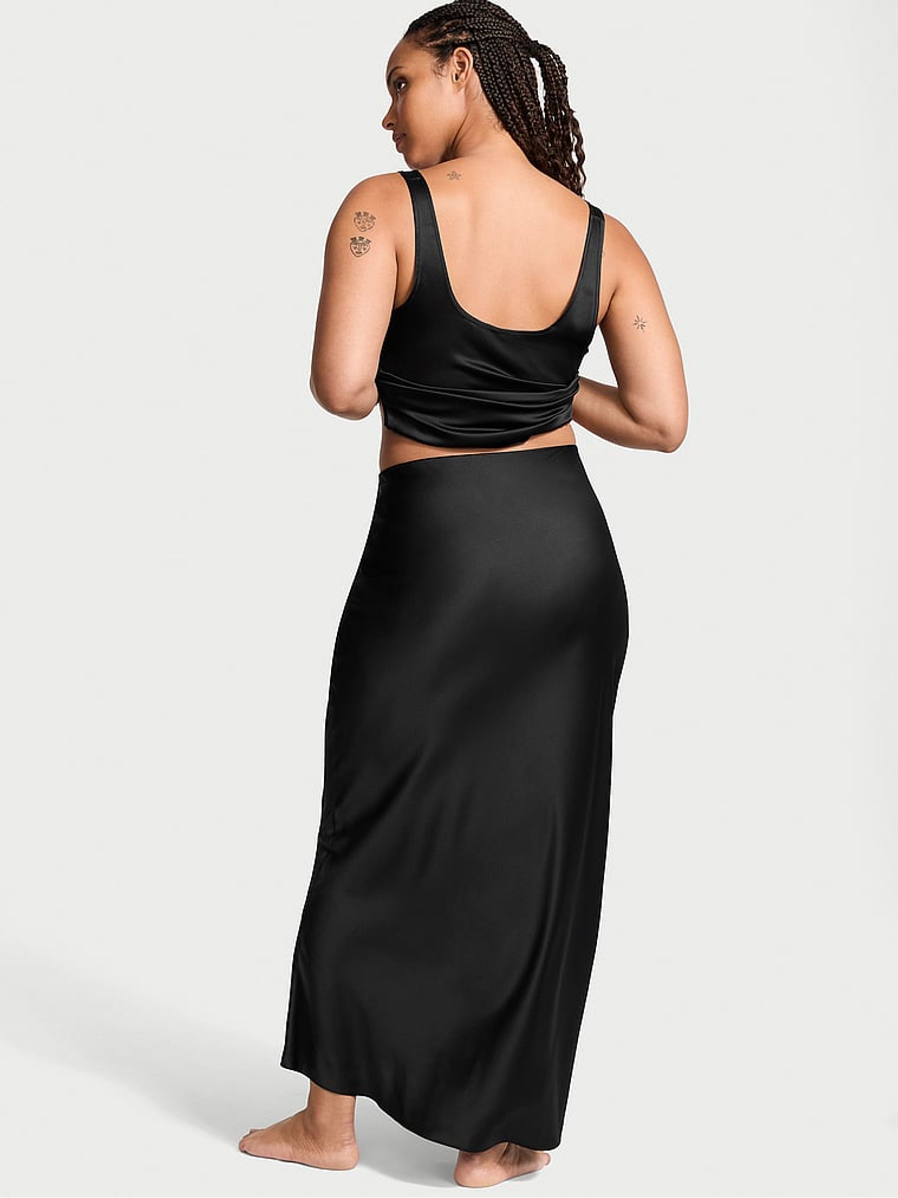 Black Satin Maxi Skirt - Image 2 of 3