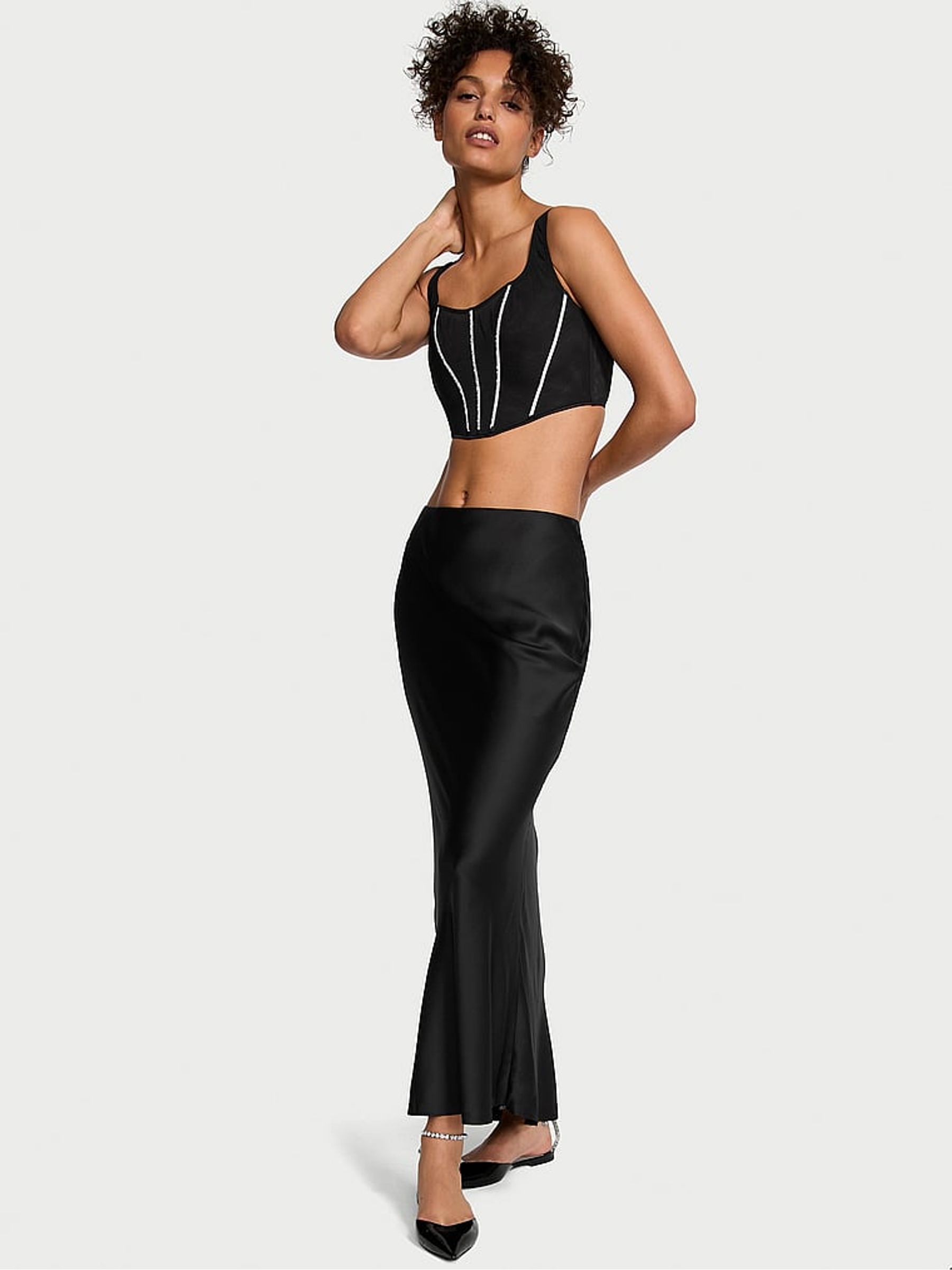 Black Satin Maxi Skirt - Image 3 of 3