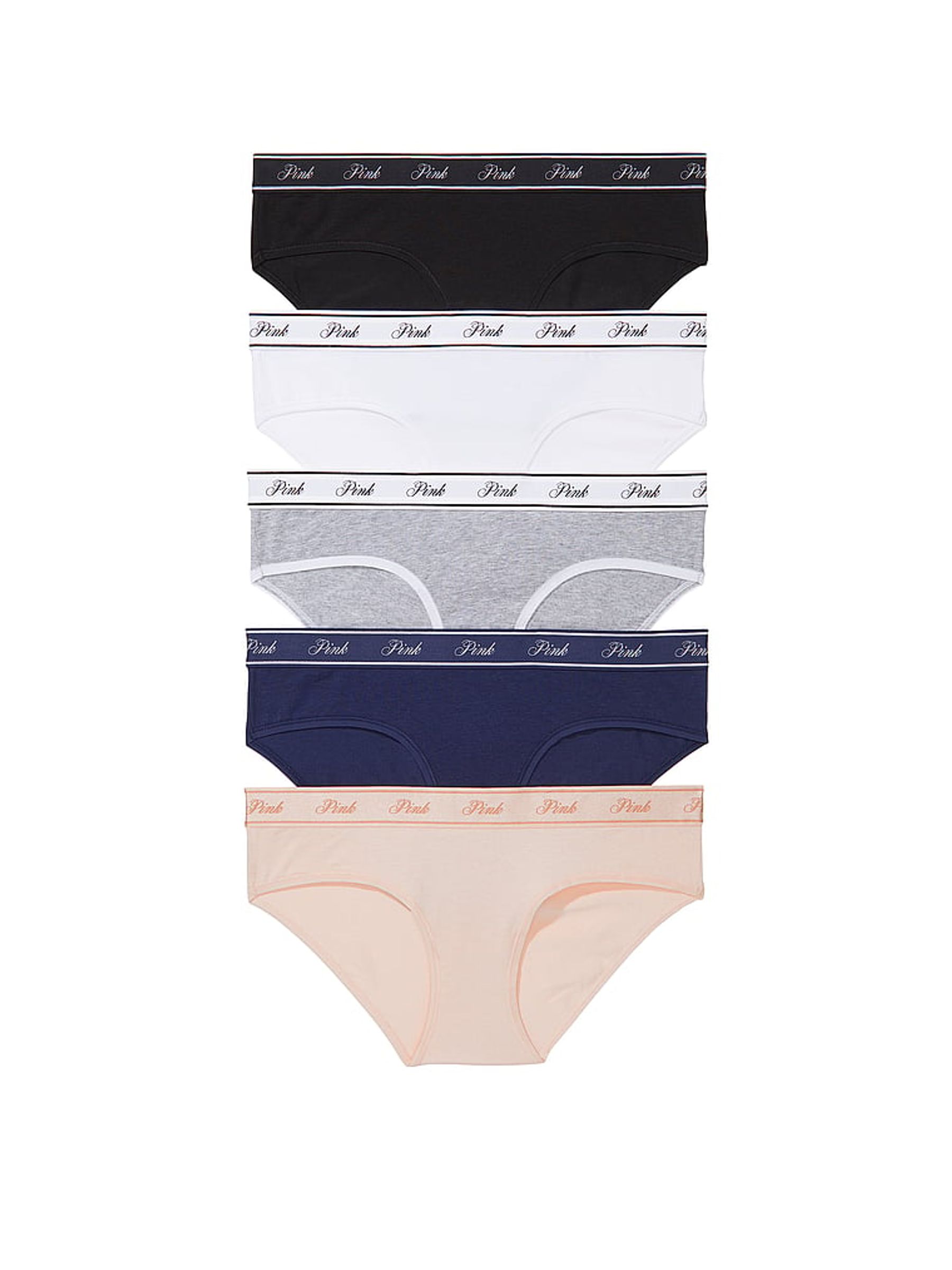 Black/White/Nude/Grey/Navy Blue Hipster 5 Pack Knickers - Image 1 of 3
