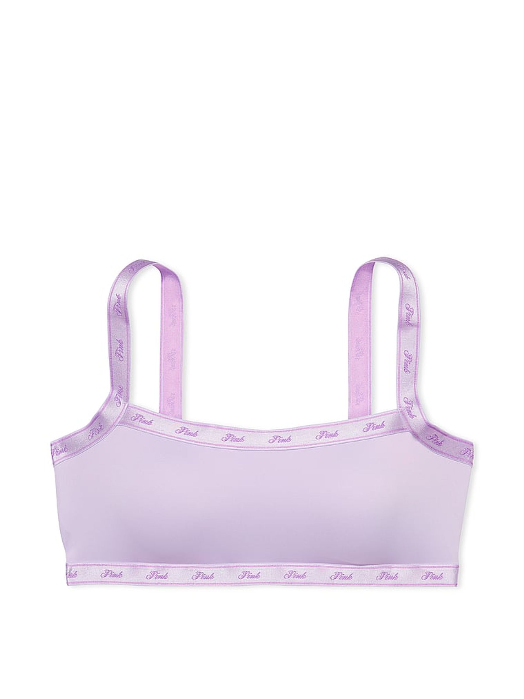 Purple Pastel Lilac Soft Stretch Logo Scoop Bralette - Image 3 of 3
