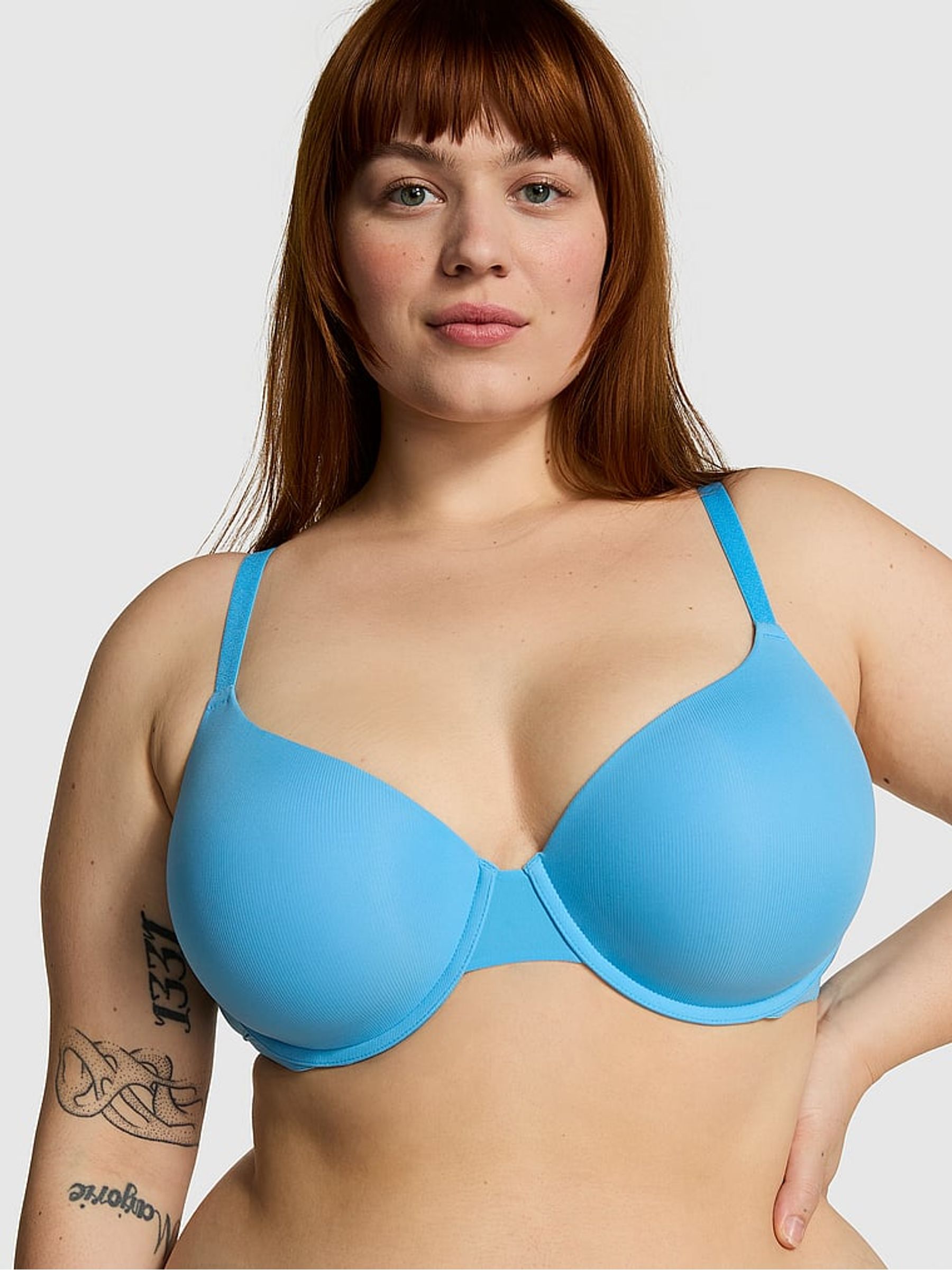 Blue Castaway Rib Lightly Lined Demi Bra - Image 1 of 3