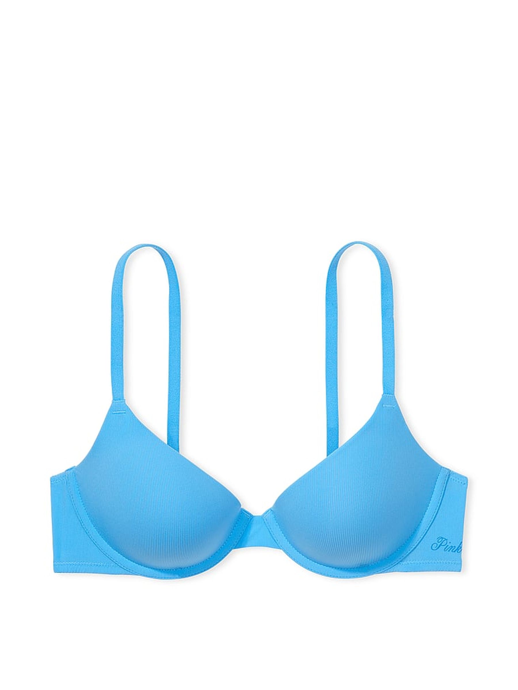 Blue Castaway Rib Lightly Lined Demi Bra - Image 3 of 3