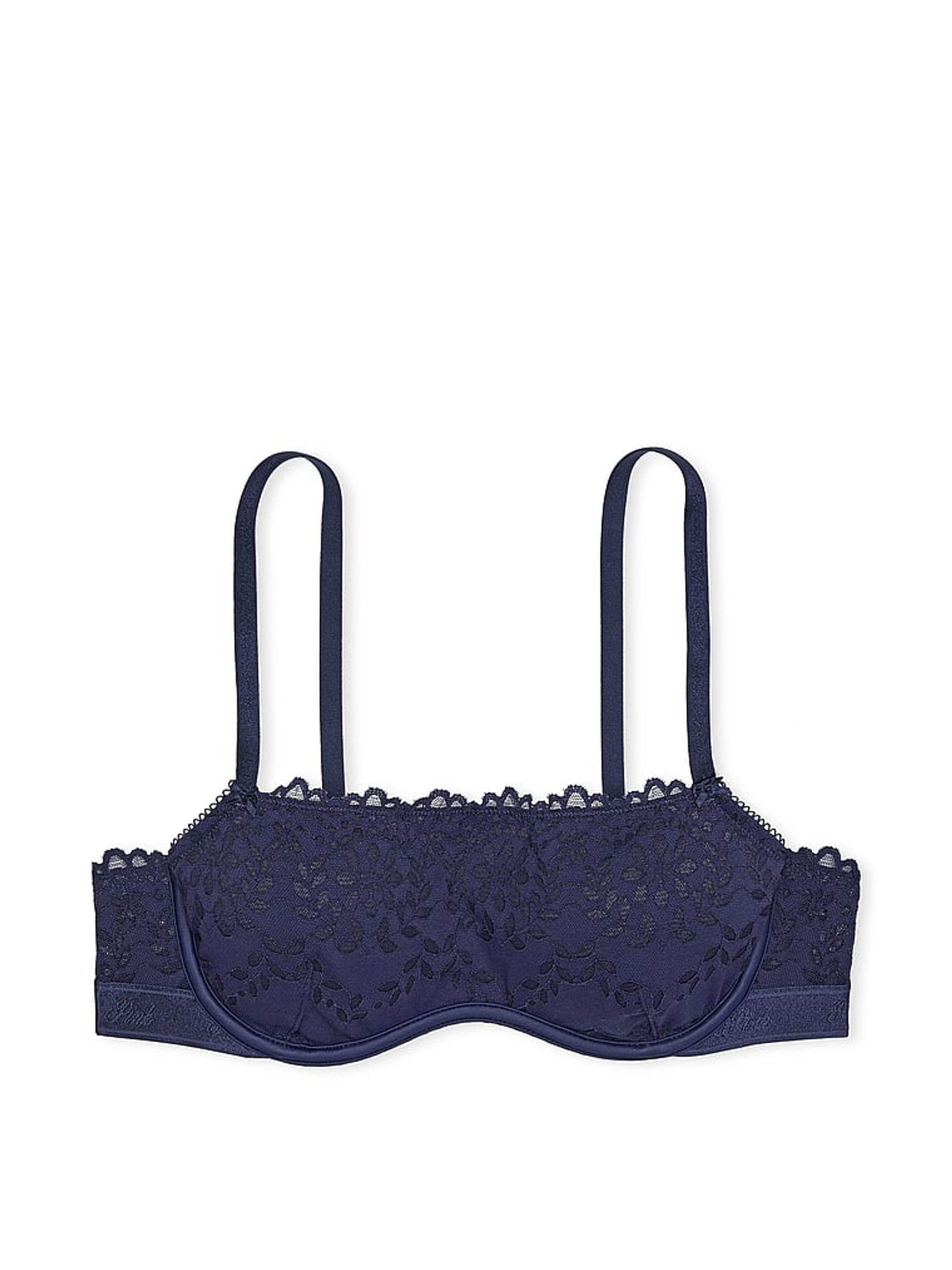 Midnight Navy Blue Lace Eyelet Bra - Image 3 of 3