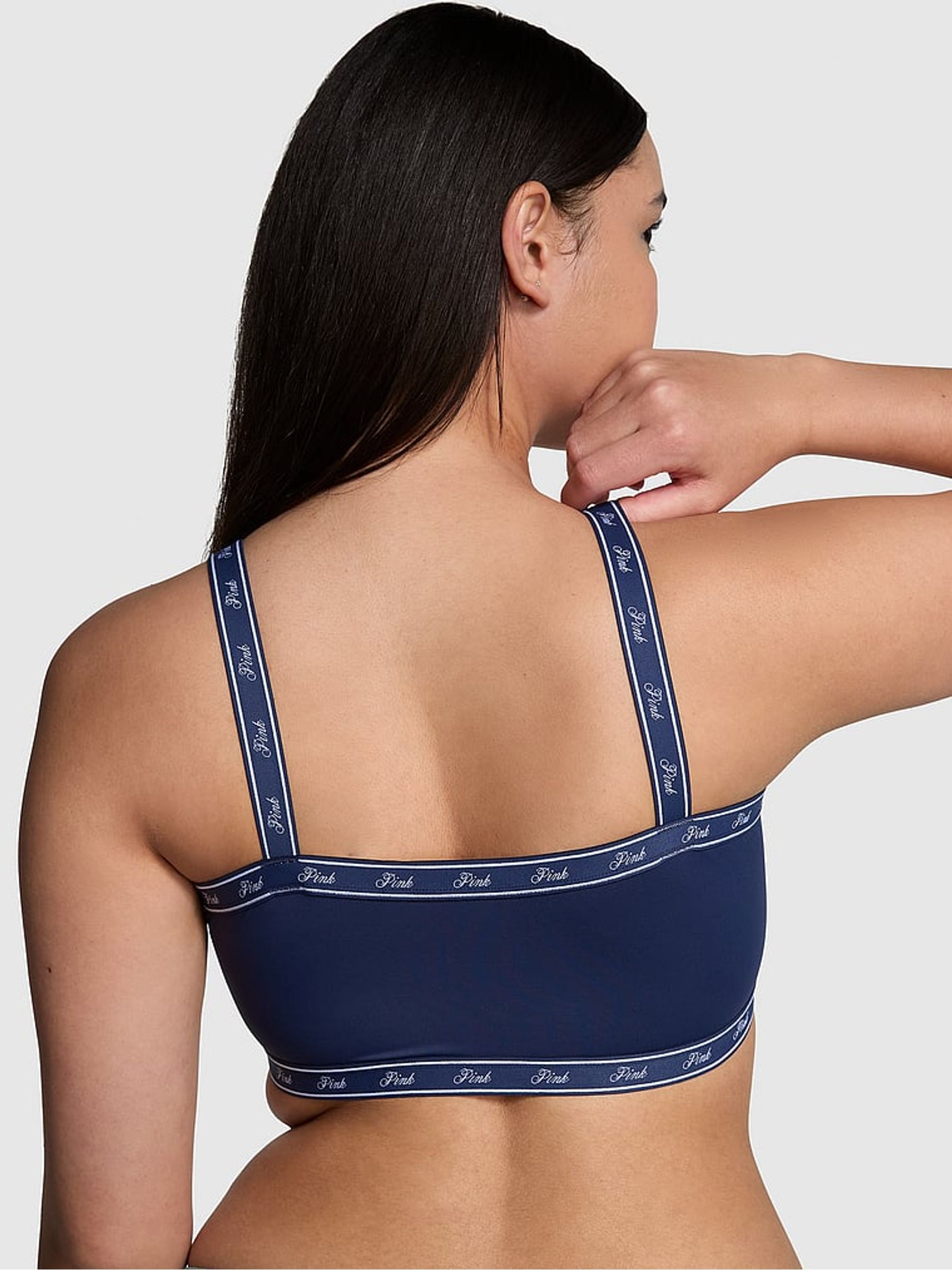 Blue Midnight Navy Cotton Logo Bralette - Image 2 of 3