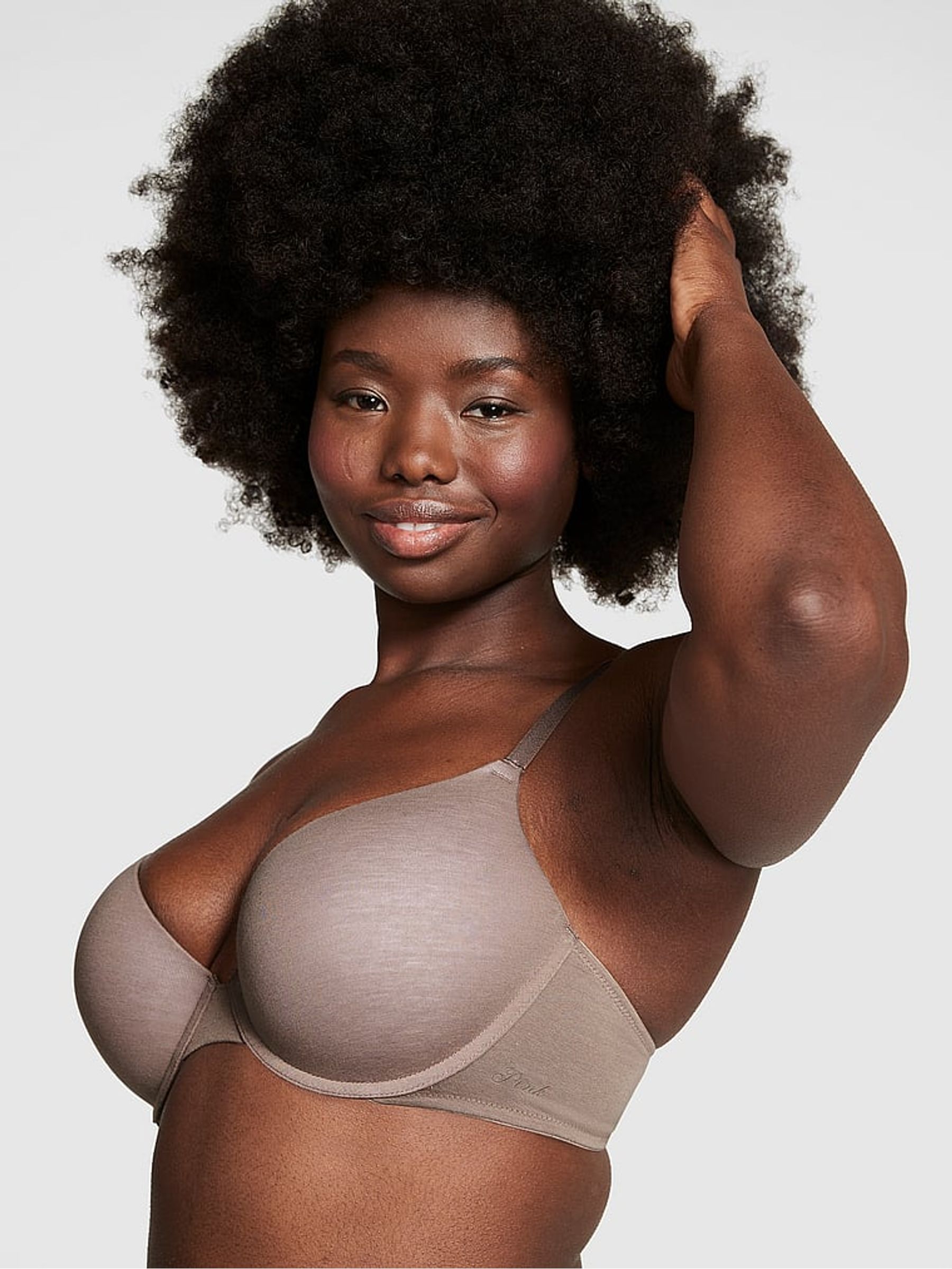 Brown Iced Coffee Push Up Cotton Bra - Image 1 of 3