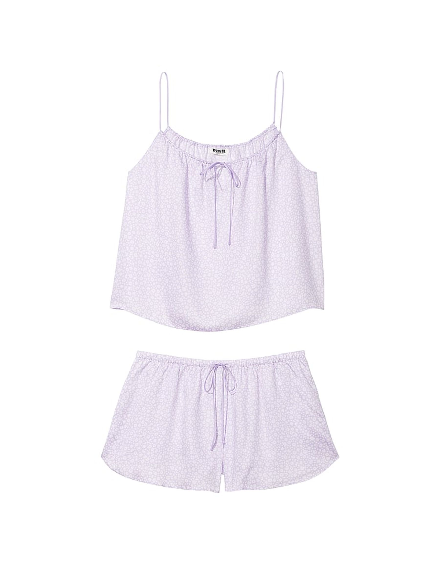 Pastel Lilac Purple Ditsy Floral TENCEL™ Cami Sleep Set - Image 3 of 3