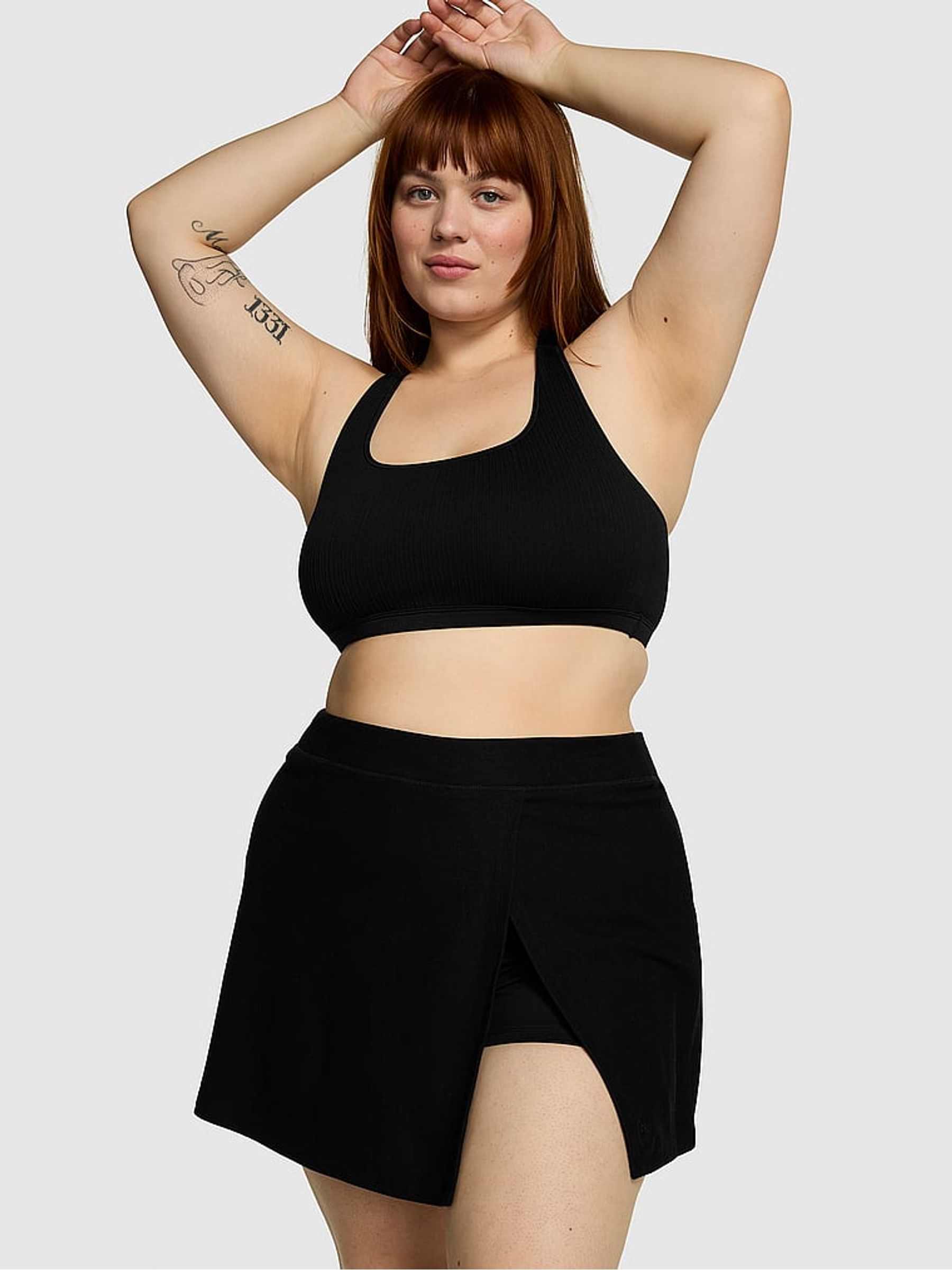 Pure Black Piqué Wrap Skirt - Image 1 of 4