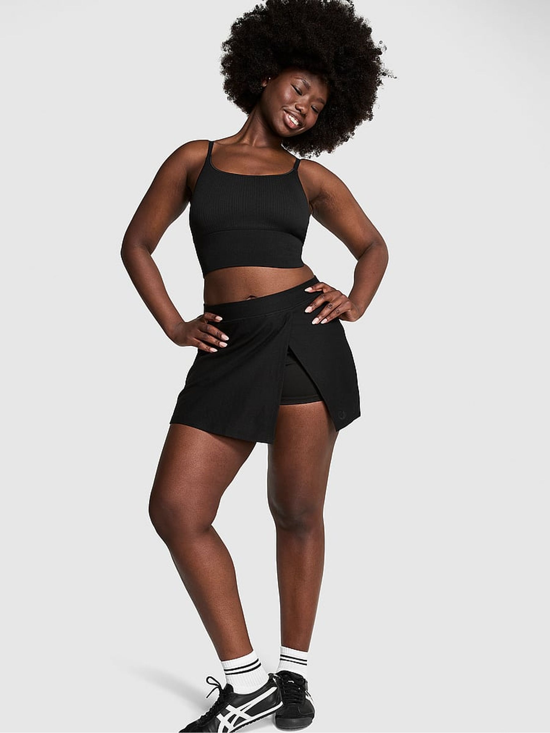 Pure Black Piqué Wrap Skirt - Image 3 of 4