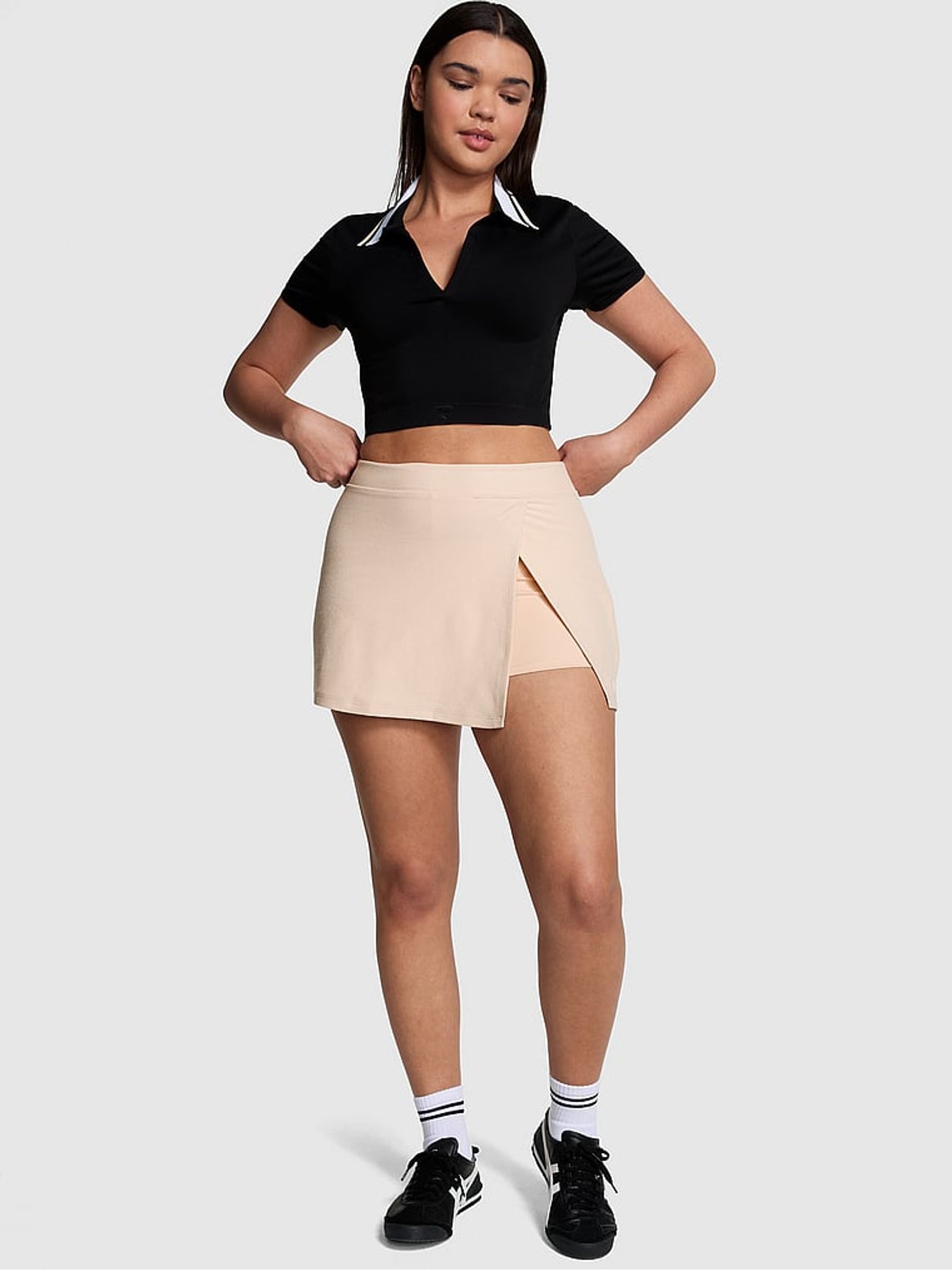 Canvas Cream Piqué Wrap Skirt - Image 1 of 3