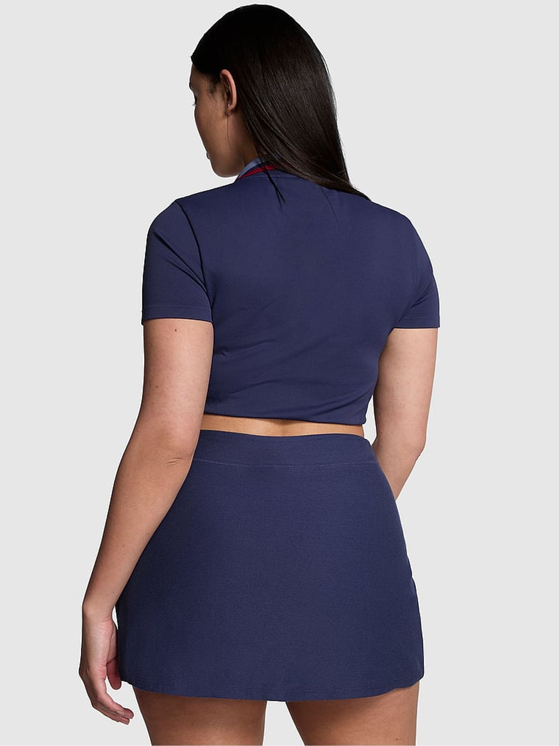Midnight Navy Blue Piqué Wrap Skirt - Image 2 of 4