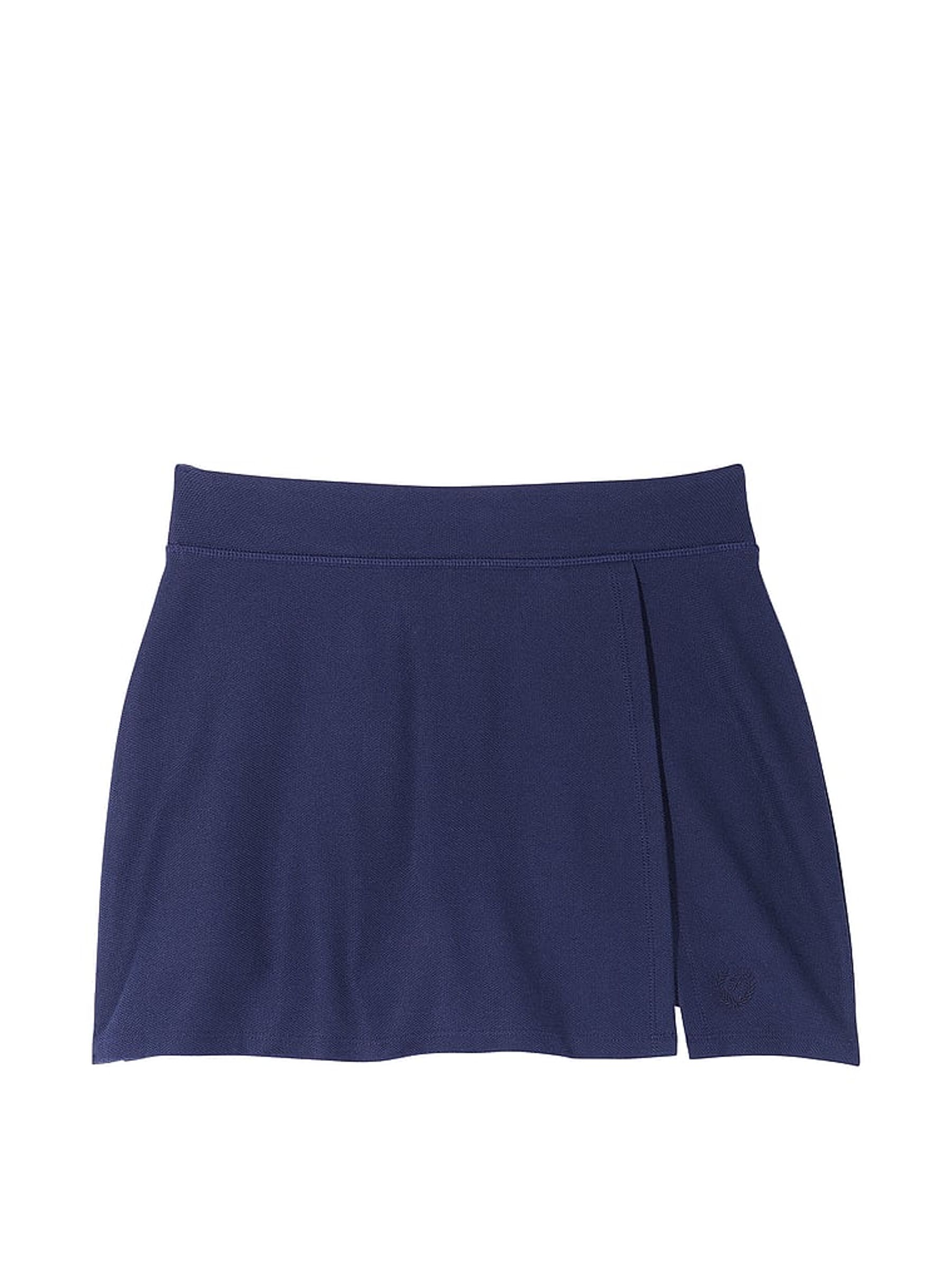 Midnight Navy Blue Piqué Wrap Skirt - Image 4 of 4
