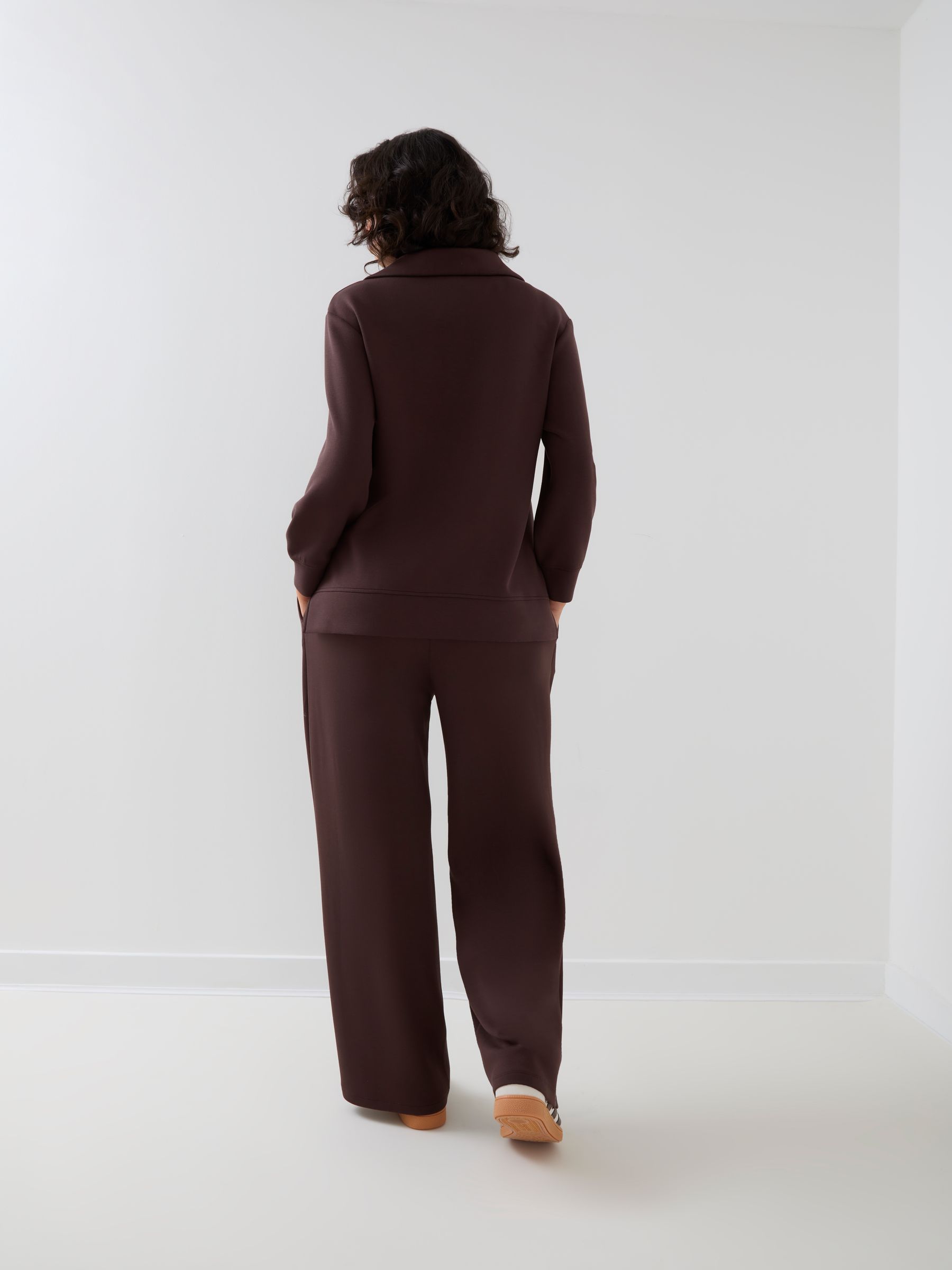 Brown Co-ord Premium Jersey Maternity Wide Leg Trousers - Image 4 of 7