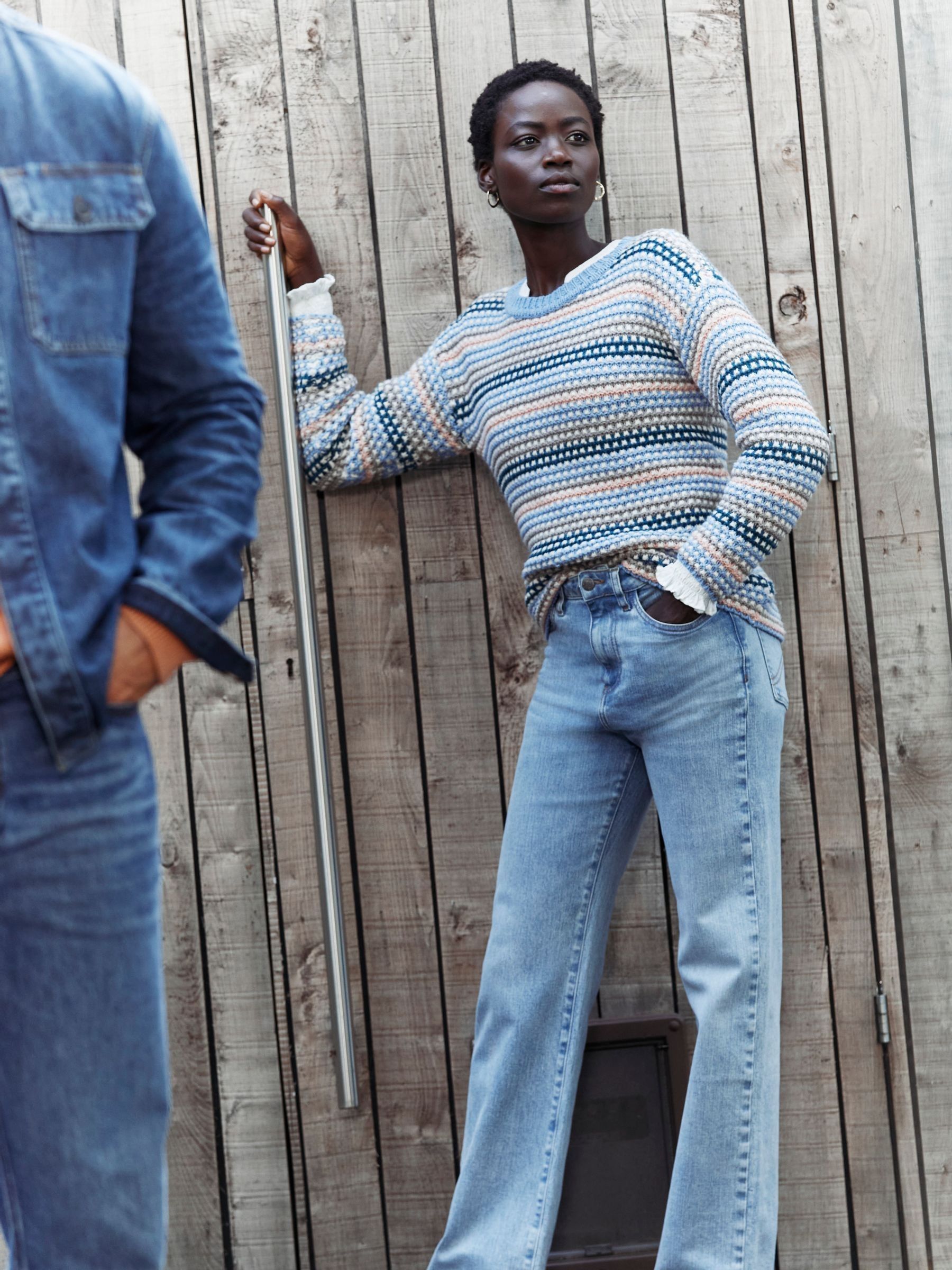 Blue Elsewhere Stitch Stripe Jumper - Image 1 of 6