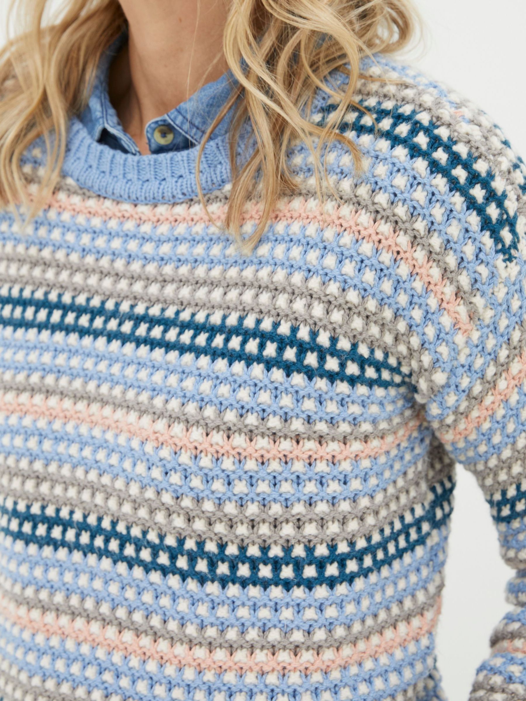 Blue Elsewhere Stitch Stripe Jumper - Image 5 of 6