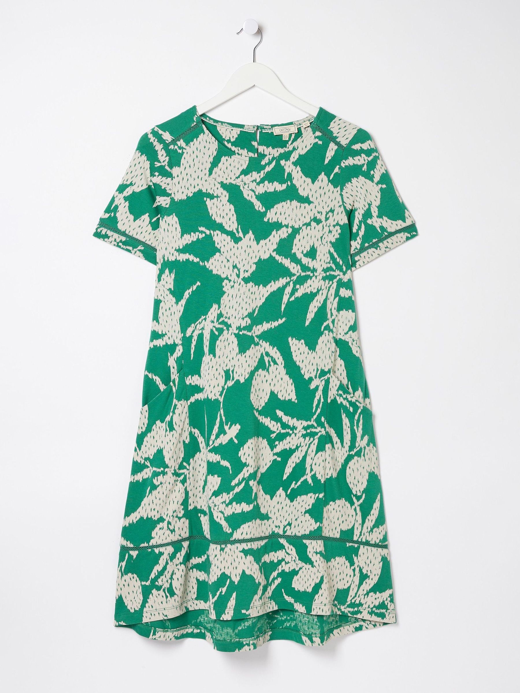 Green Simone Textured Leaves Jersey Dress - Image 5 of 5