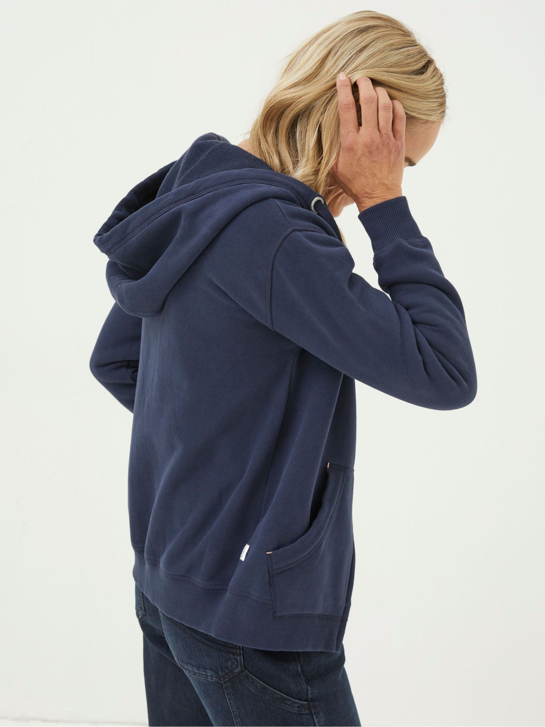 Amy Navy Blue Zip Through Hoodie - Image 2 of 5