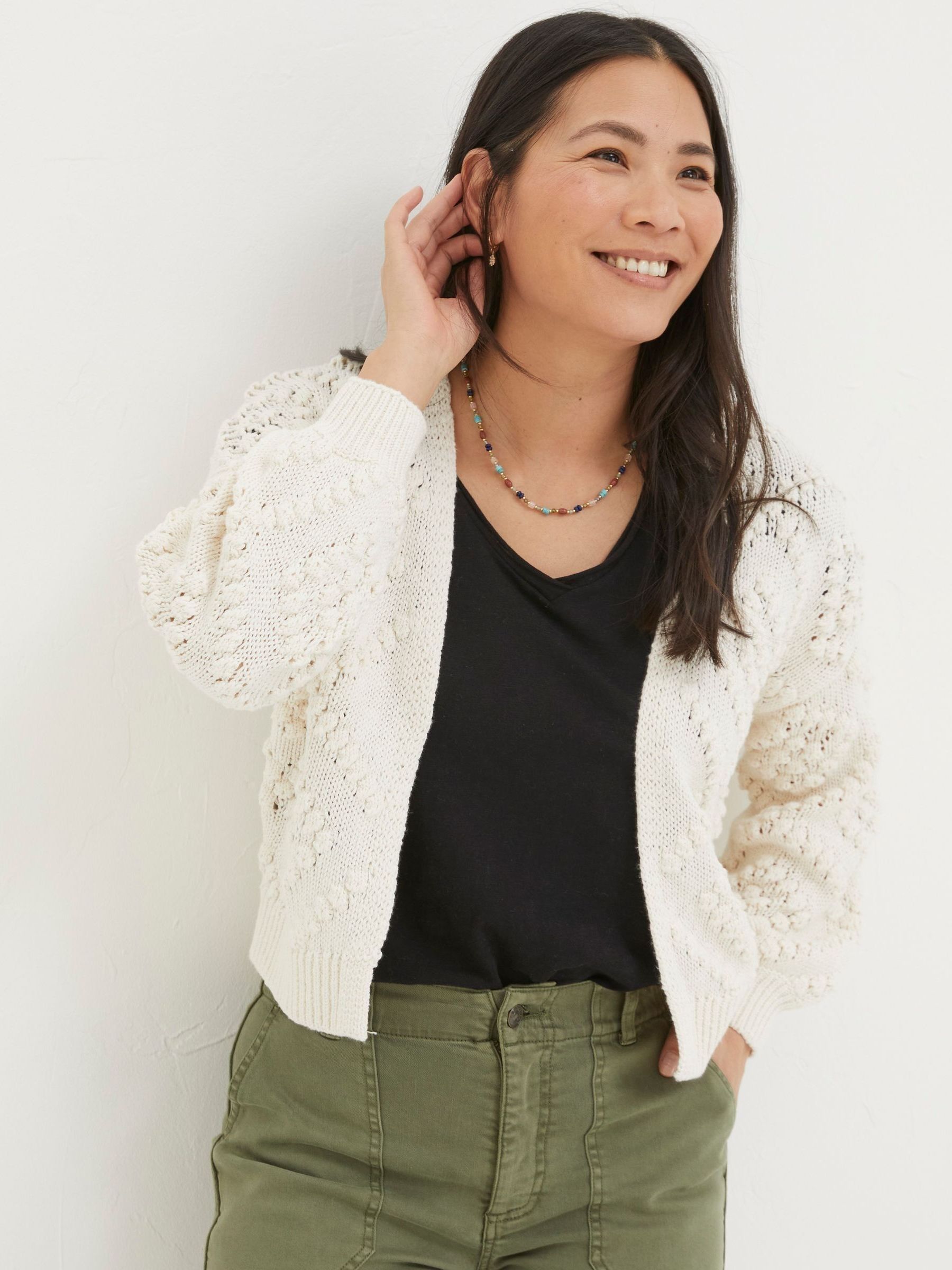 Natural Bobble Stitch Cardigan - Image 1 of 4