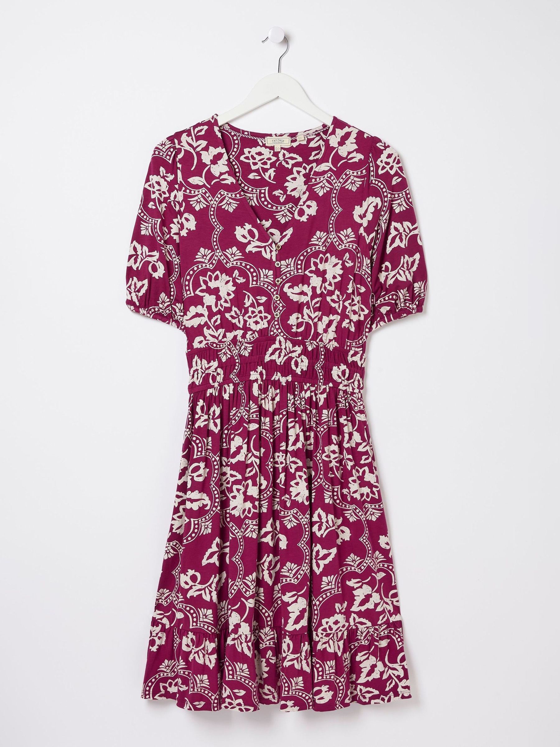 Red/White Wallpaper Jersey Dress - Image 4 of 4 Red/White Wallpaper Jersey Dress - Image 4 of 4