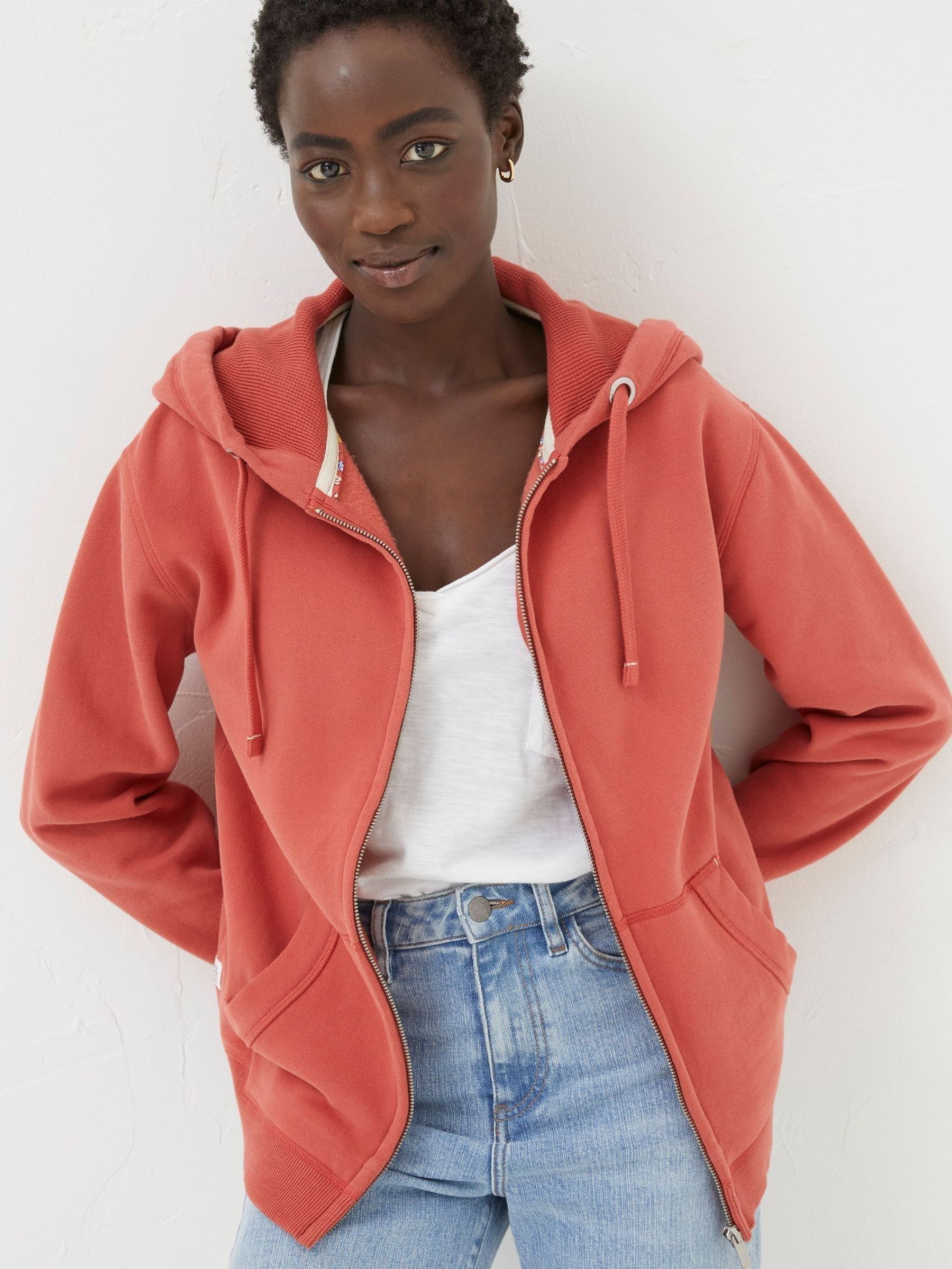 Red Zip Through Hoodie - Image 1 of 4