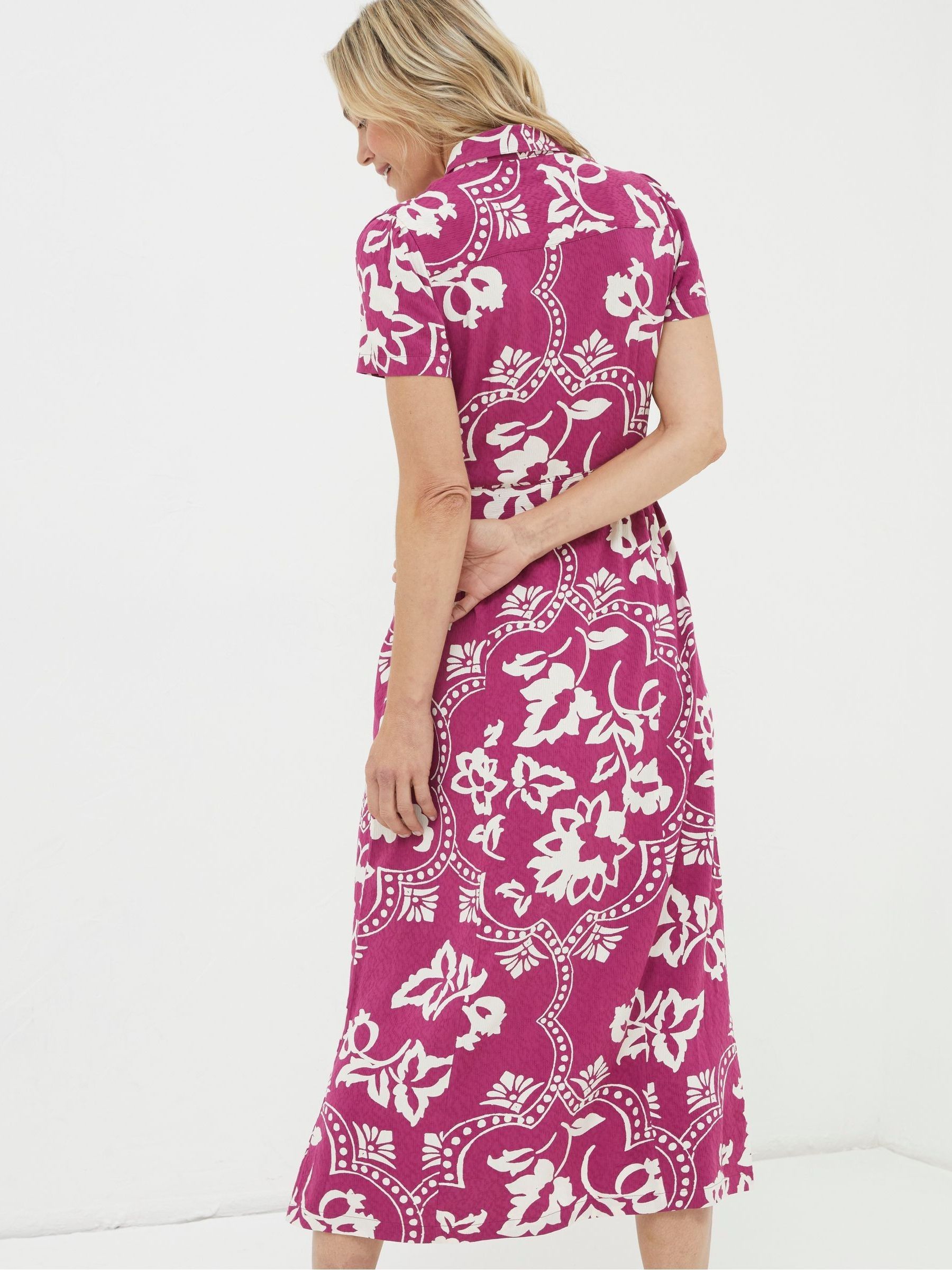 Purple Wallpaper Floral Midi Dress - Image 2 of 5 Purple Wallpaper Floral Midi Dress - Image 2 of 5