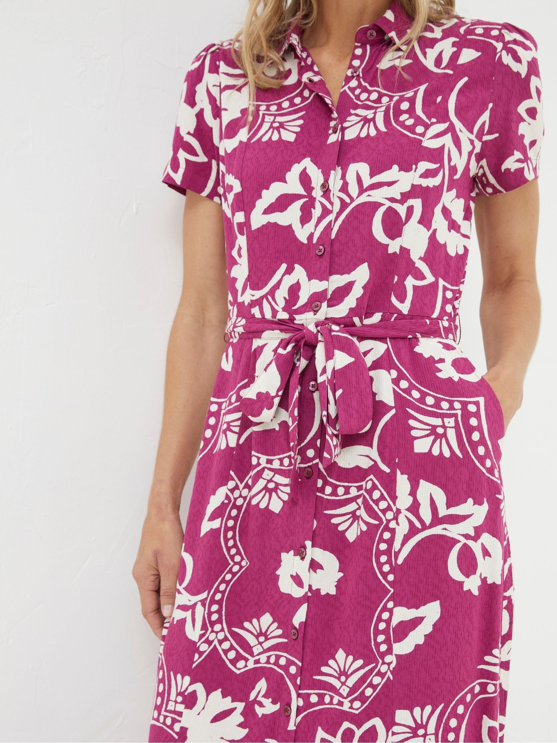 Purple Wallpaper Floral Midi Dress - Image 4 of 5