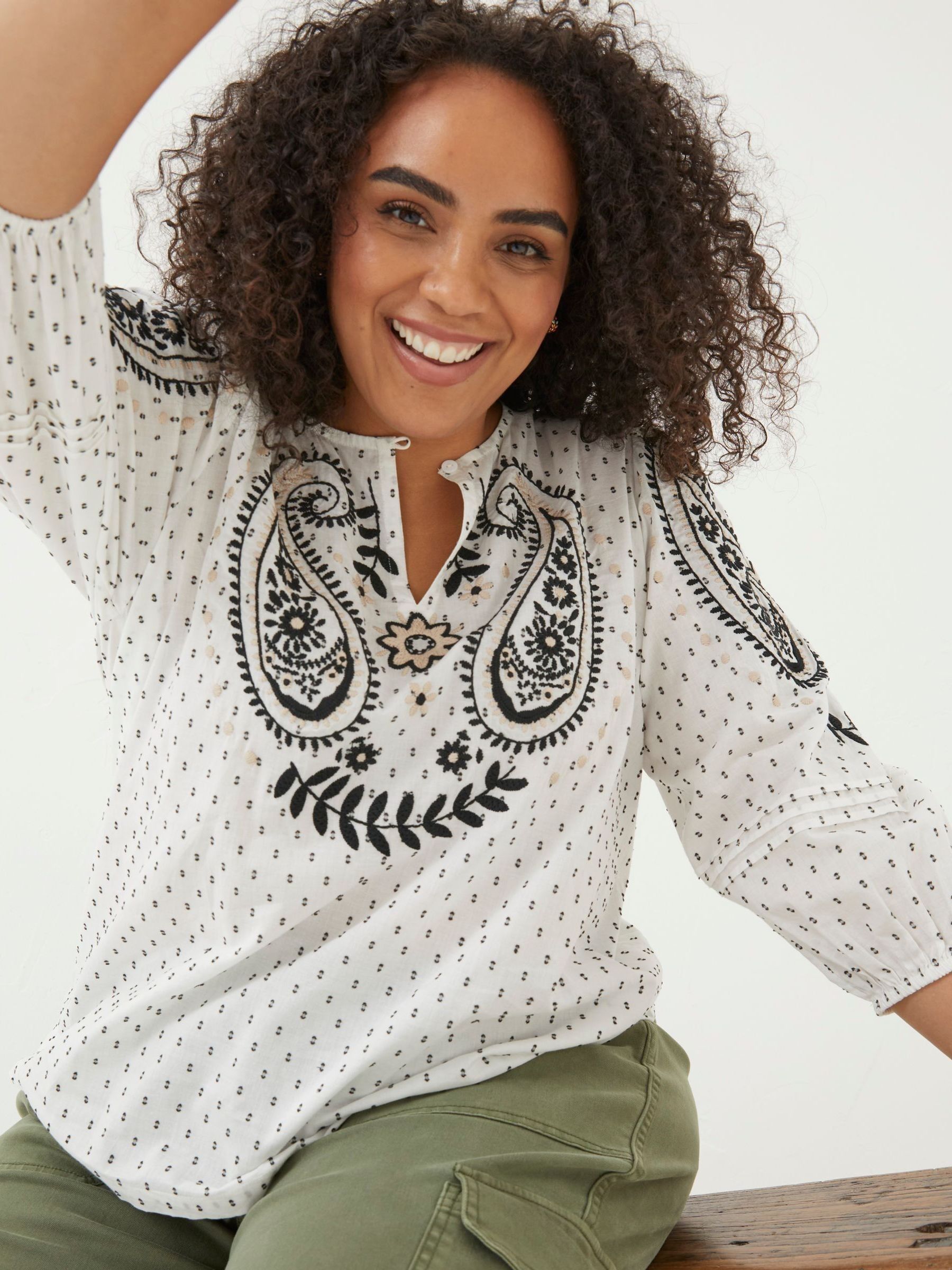 Natural Embroidered Blouse - Image 4 of 6