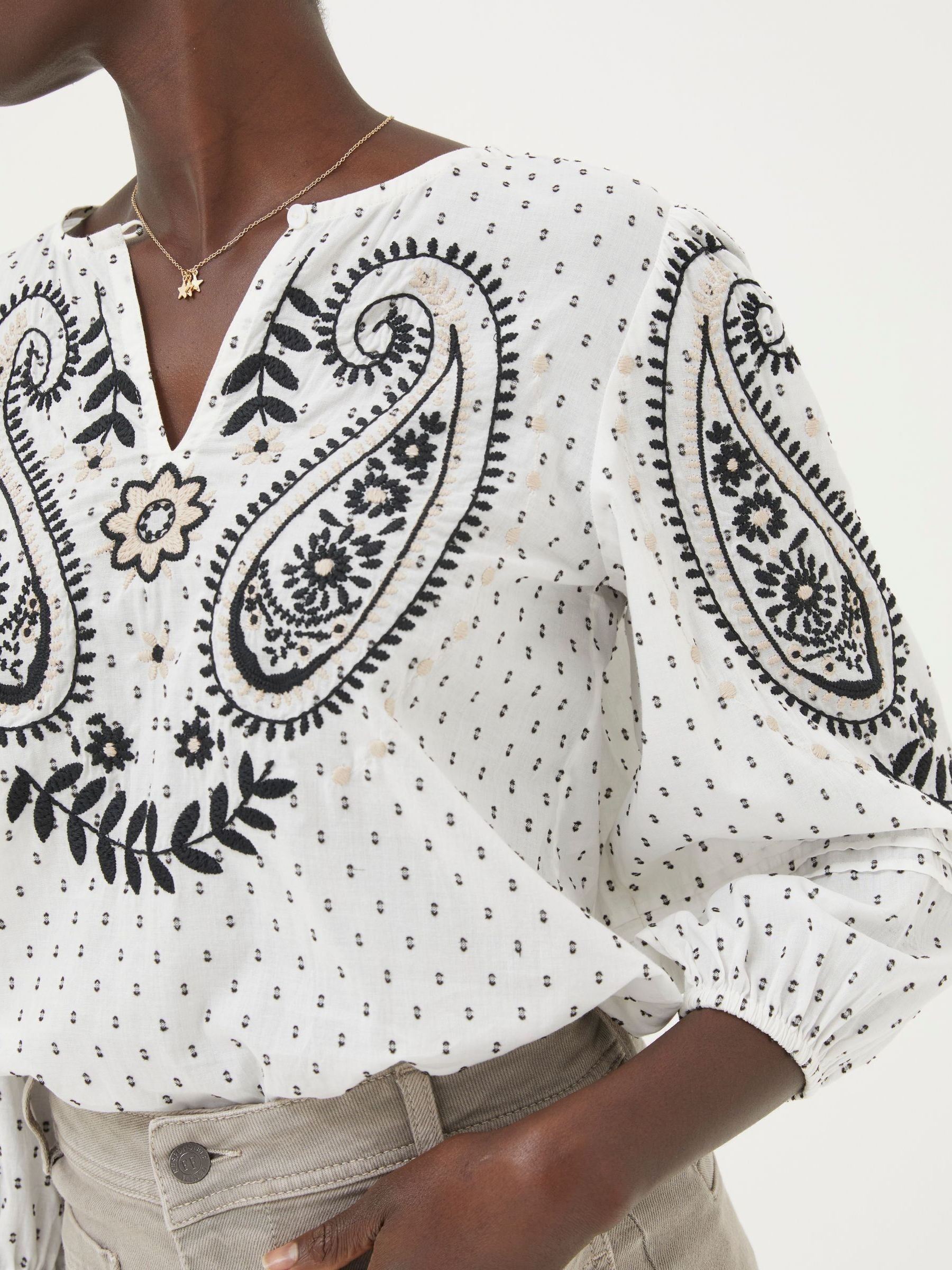 Natural Embroidered Blouse - Image 5 of 6