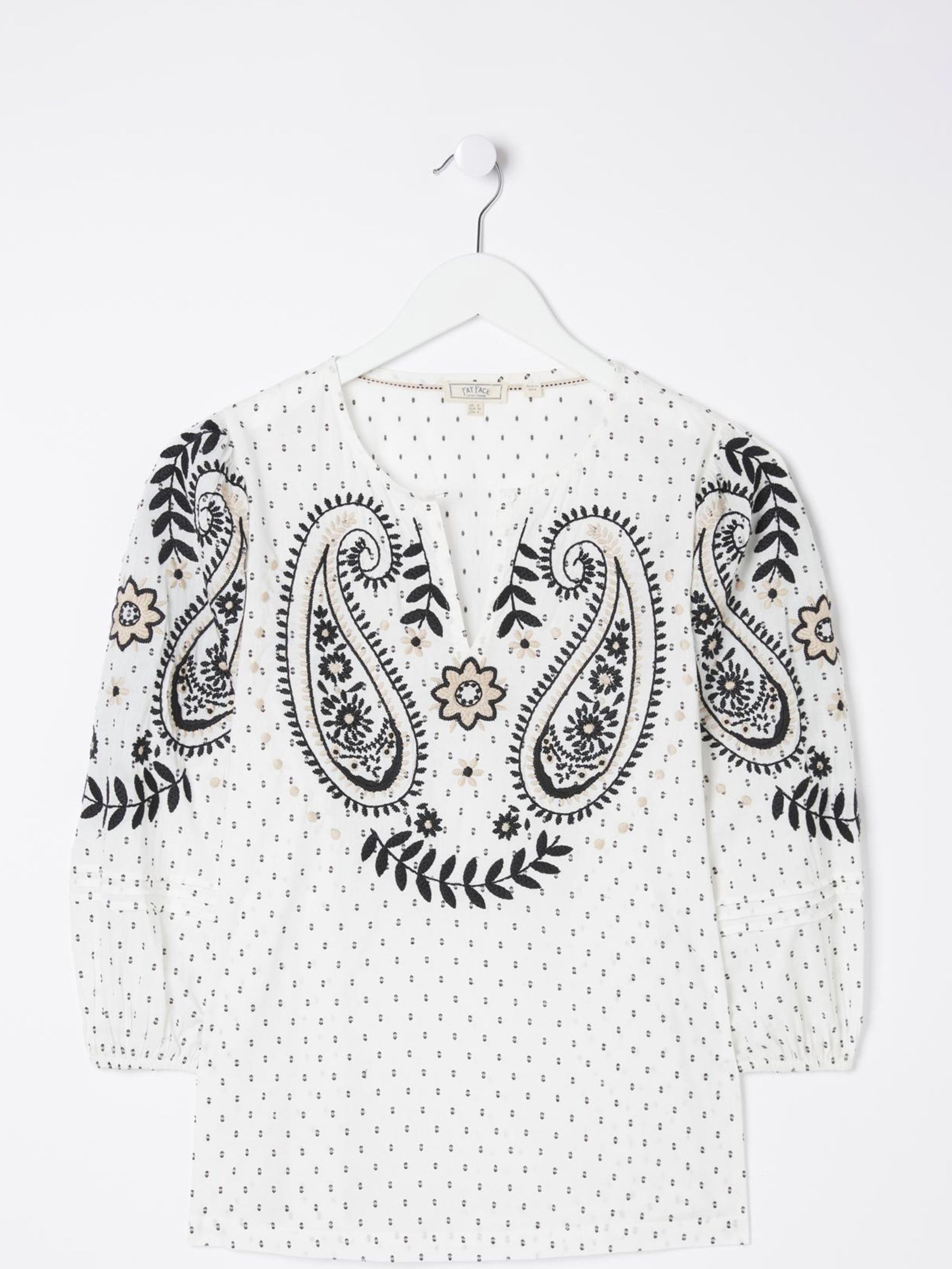 Natural Embroidered Blouse - Image 5 of 5 Natural Embroidered Blouse - Image 5 of 5