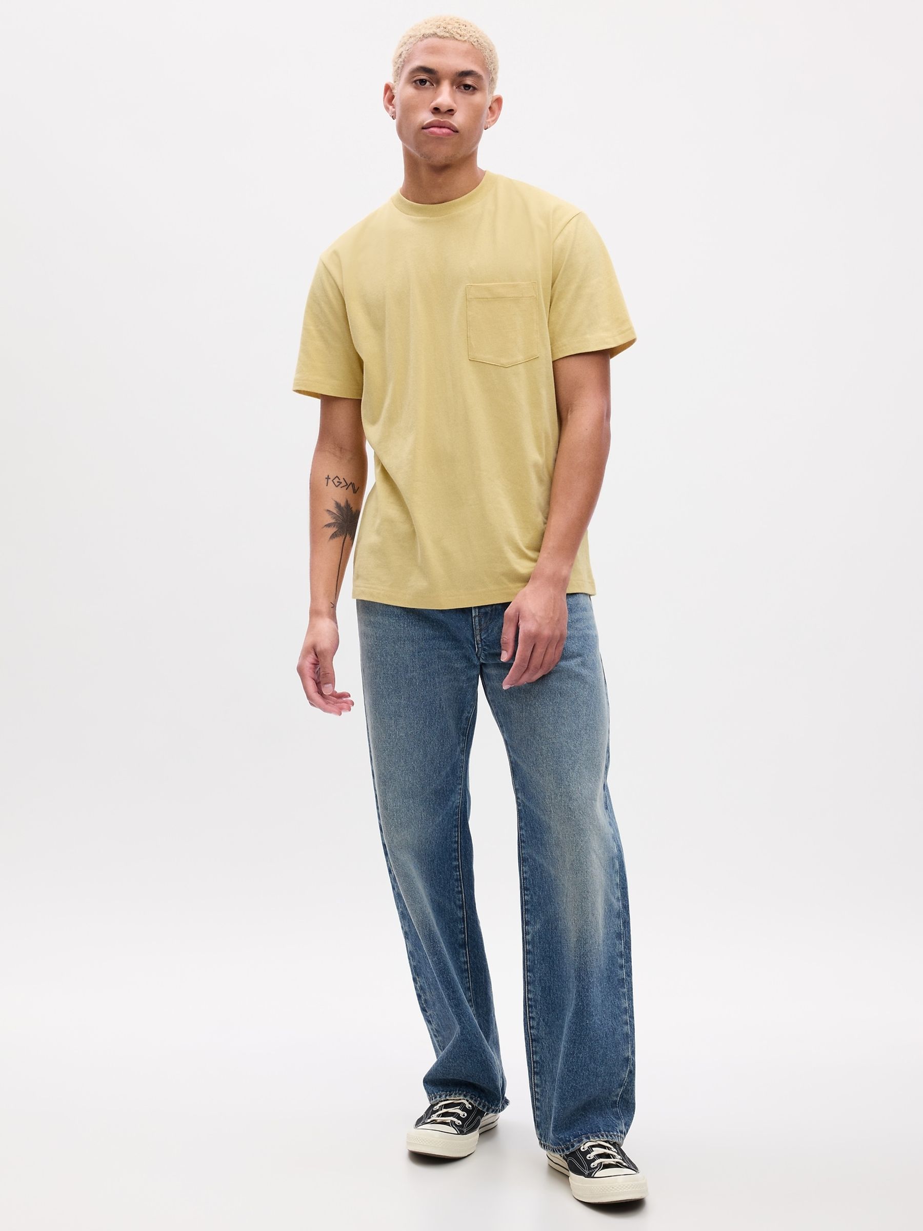 Yellow Original Pocket Short Sleeve Crew Neck T-Shirt - Image 1 of 4