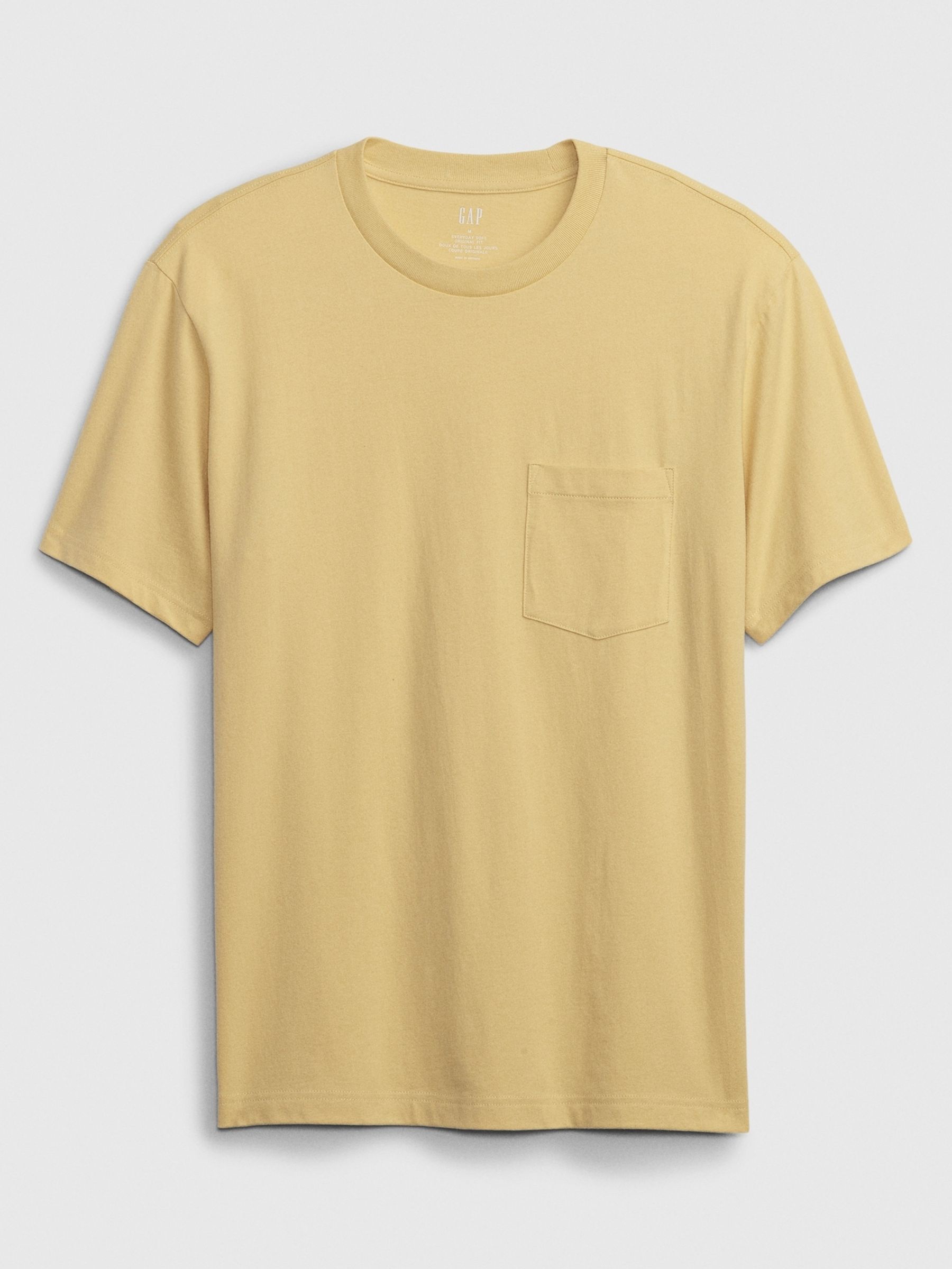 Yellow Original Pocket Short Sleeve Crew Neck T-Shirt - Image 3 of 4