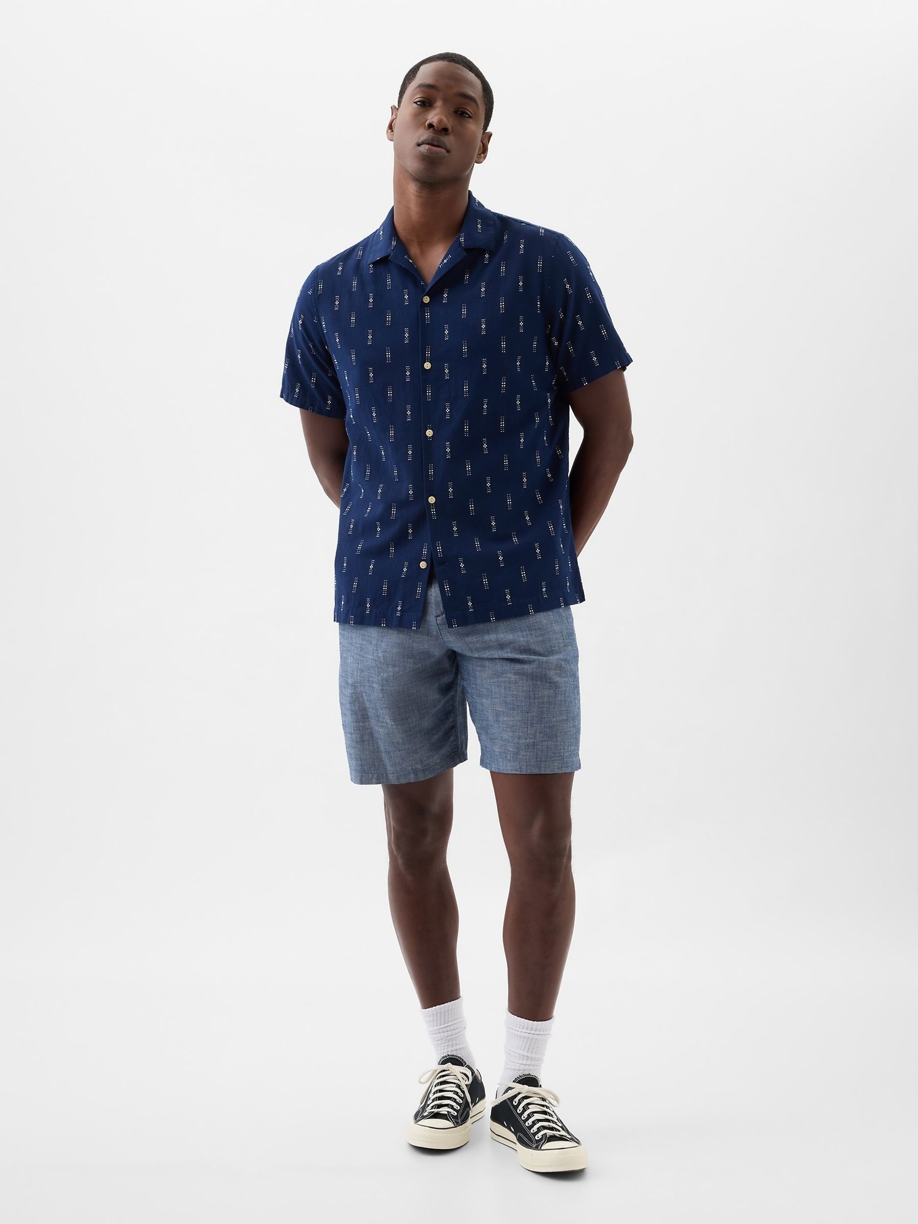 Blue 9" Chino Shorts - Image 1 of 4