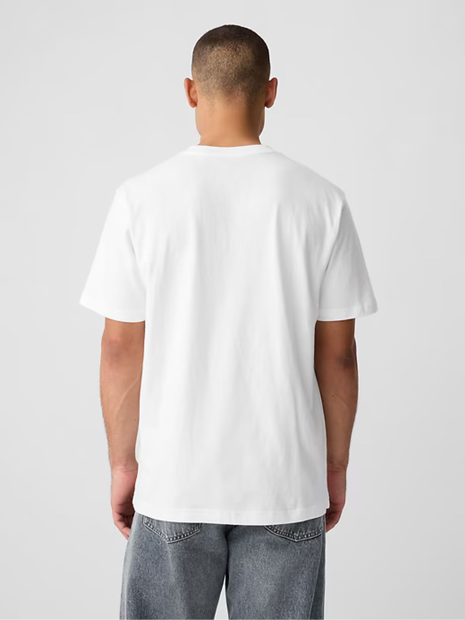 White Original Pocket 100% Cotton Crew Neck Short Sleeve T-Shirt - Image 5 of 8
