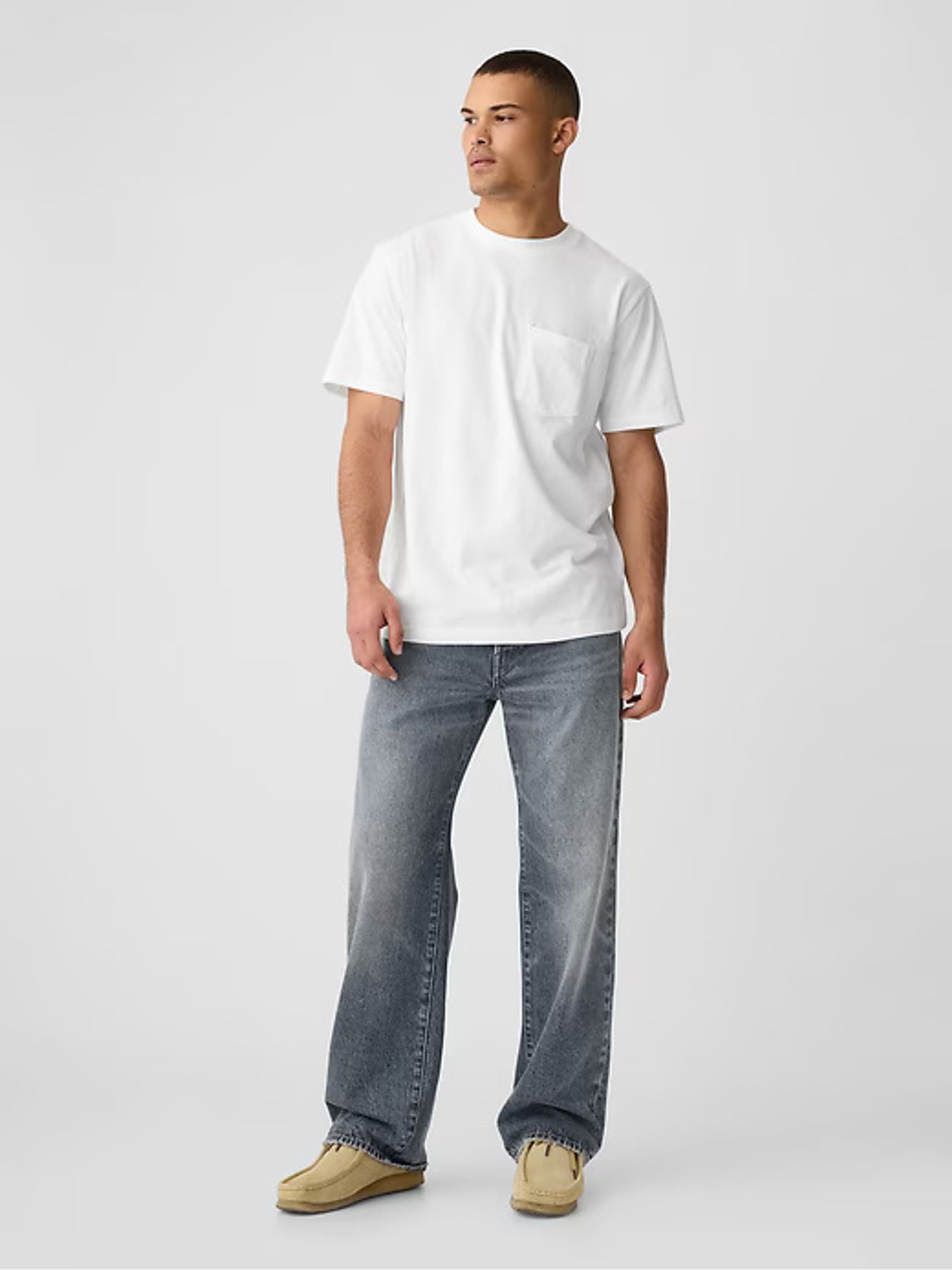 White Original Pocket 100% Cotton Crew Neck Short Sleeve T-Shirt - Image 6 of 8
