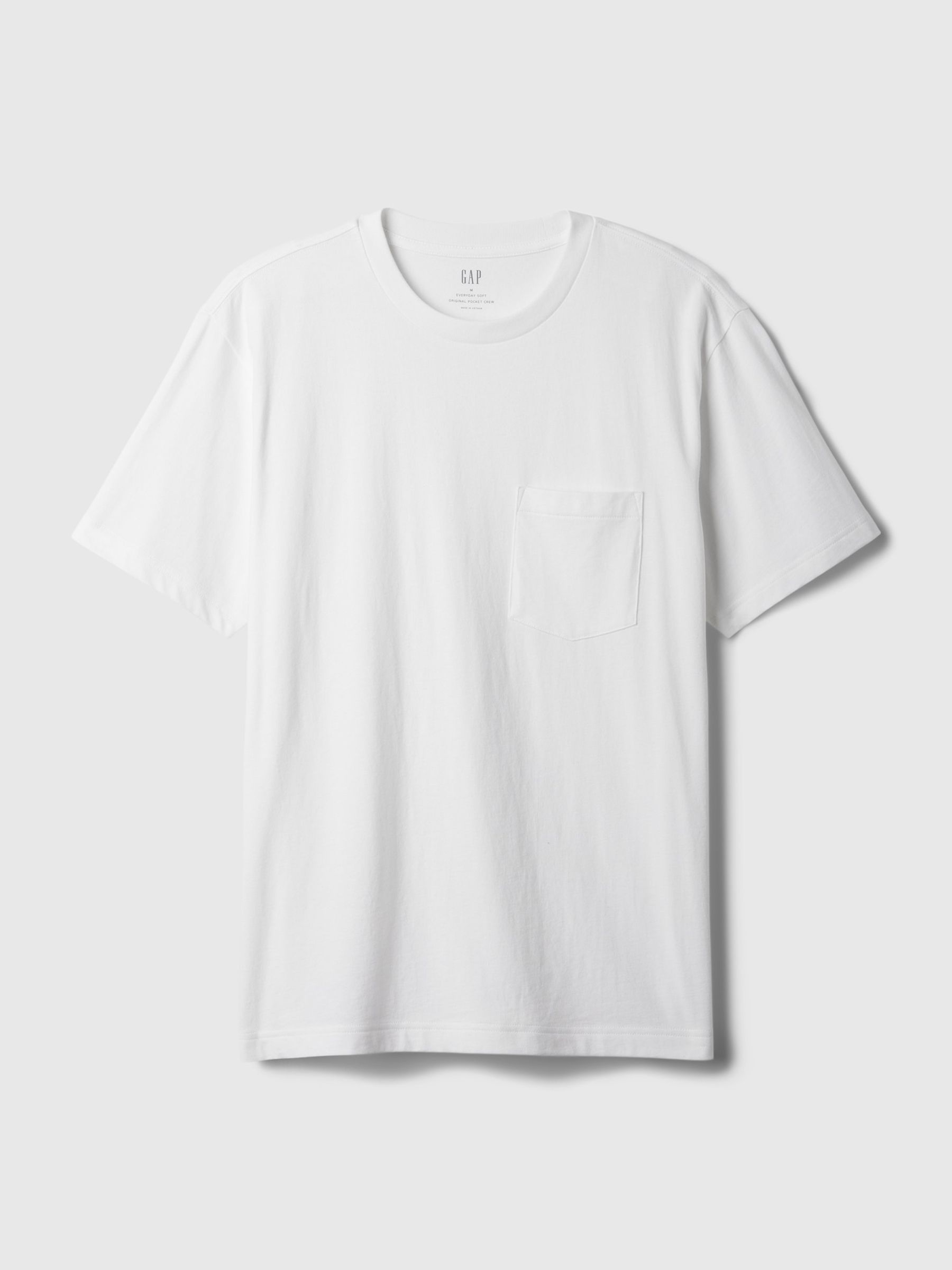 White Original Pocket 100% Cotton Crew Neck Short Sleeve T-Shirt - Image 8 of 8