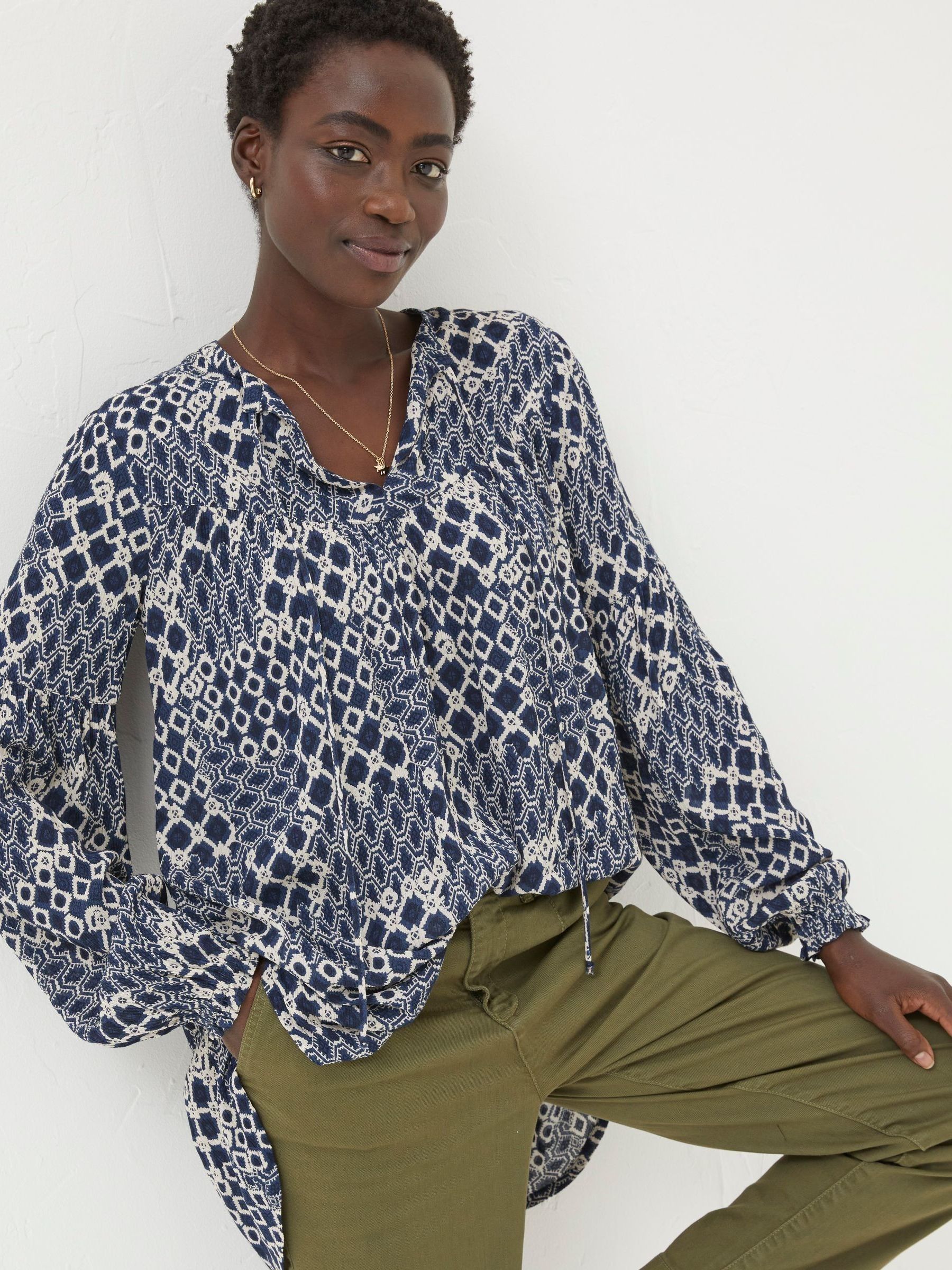 Blue Georgie Patchwork Geo Tunic - Image 1 of 5