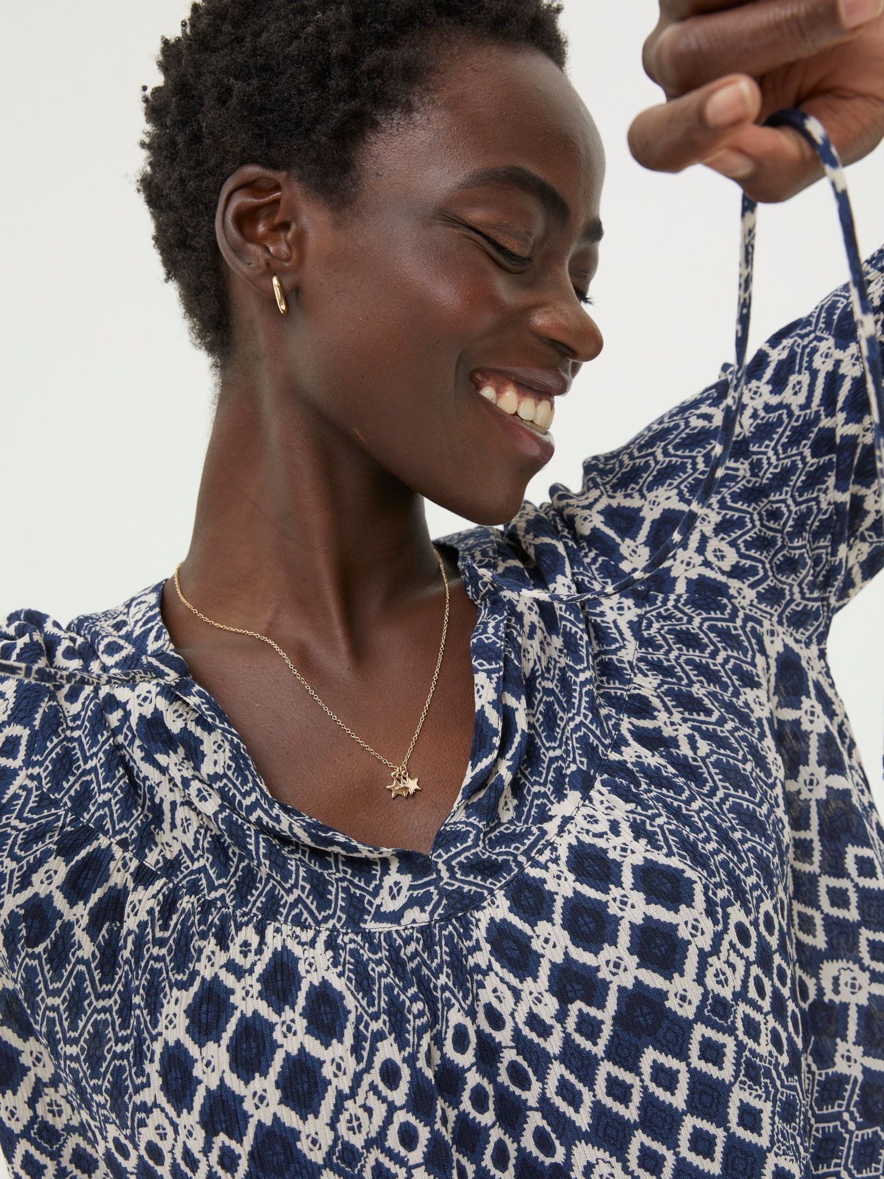 Blue Georgie Patchwork Geo Tunic - Image 4 of 5