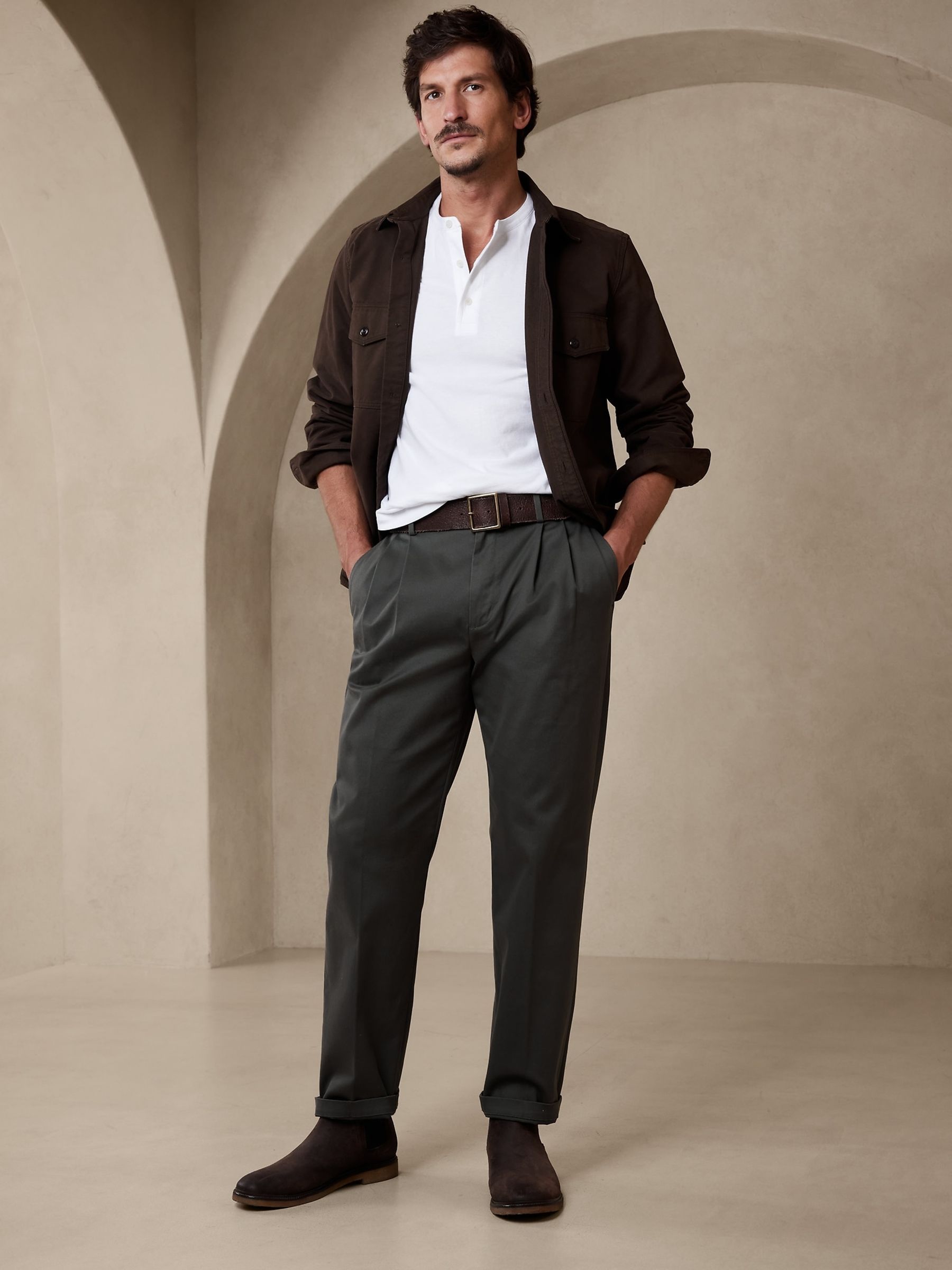 Banana Republic White Soft Wash Henley T-Shirt - Image 3 of 4