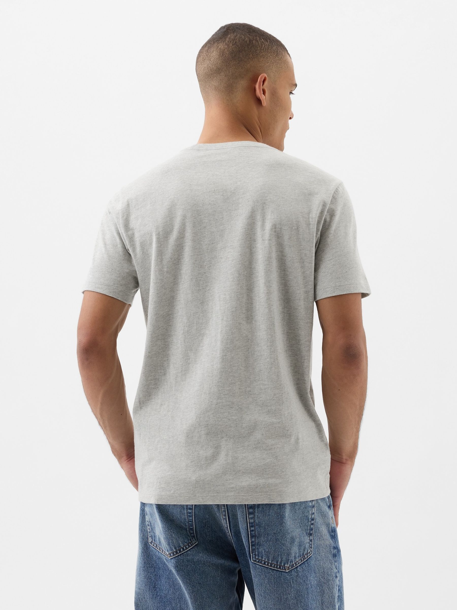 Stone Grey Everyday 100% Cotton Crew Neck T-Shirt - Image 2 of 7