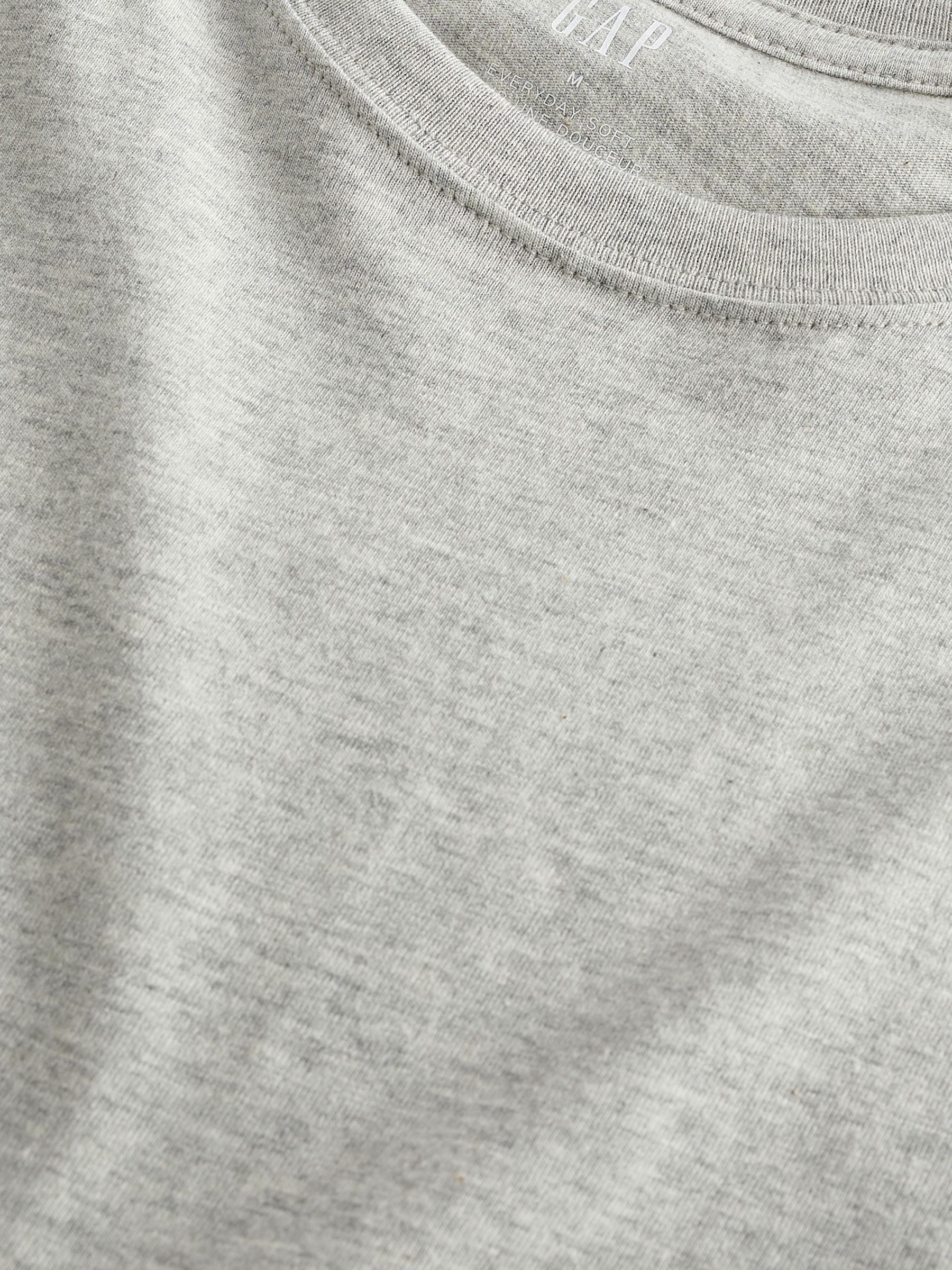 Stone Grey Everyday 100% Cotton Crew Neck T-Shirt - Image 6 of 7