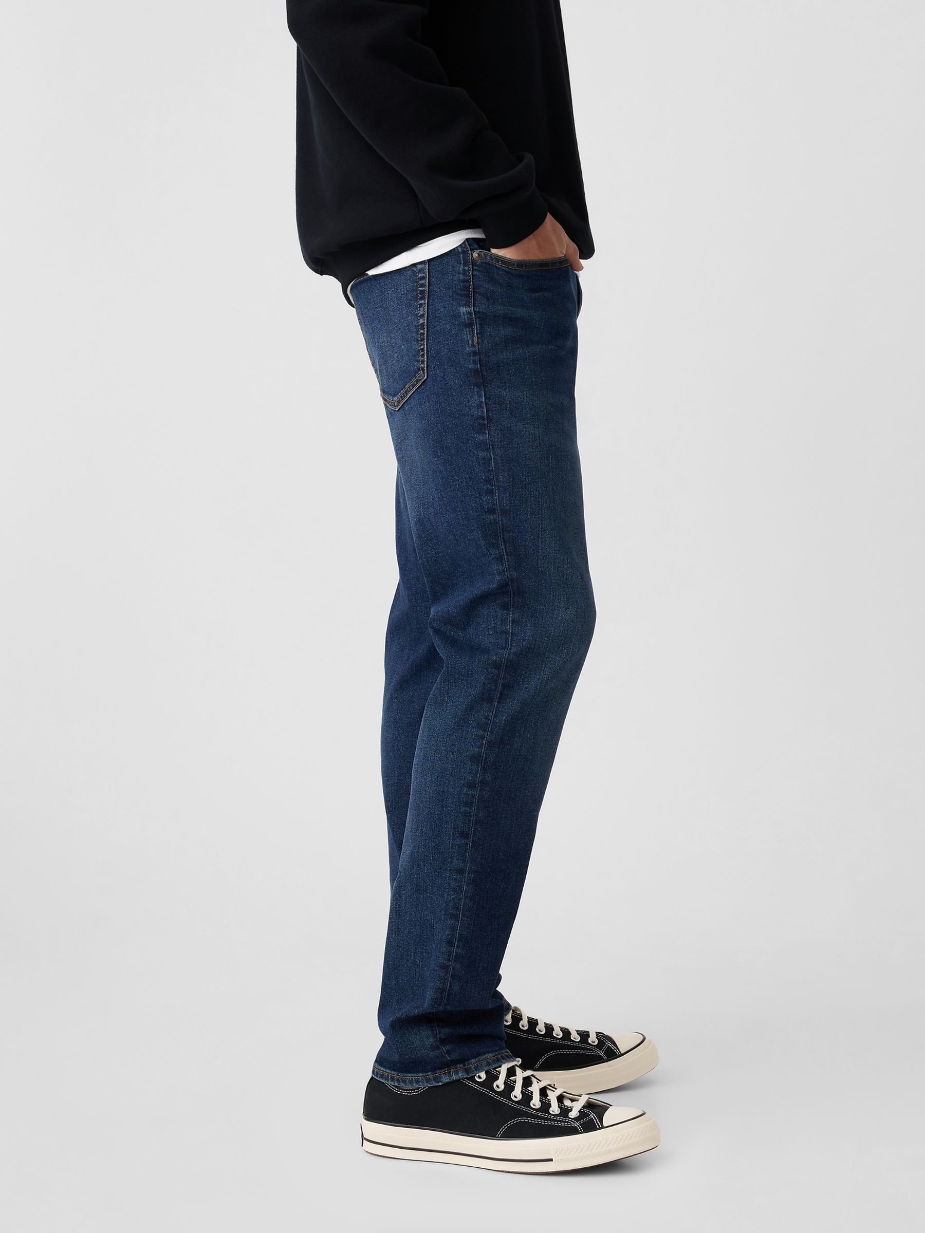 Dark Wash Blue Slim Fit Comfort Stretch Jeans - Image 4 of 7