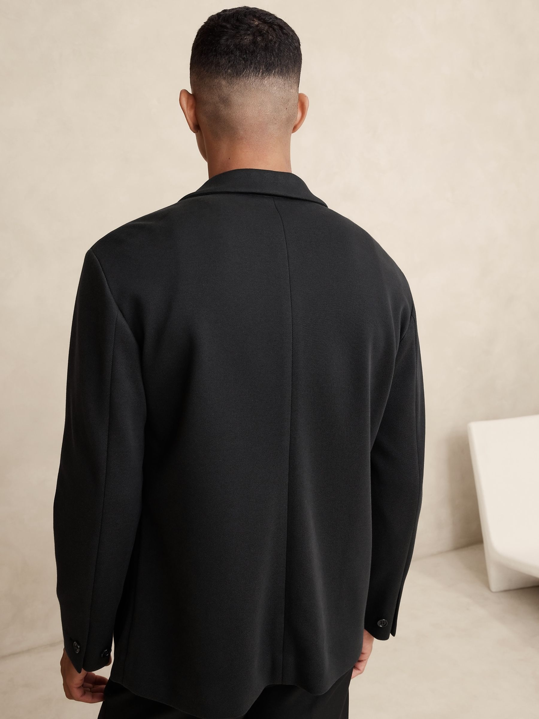 Banana Republic Black Gamboa Relaxed Pique Jacket - Image 2 of 4