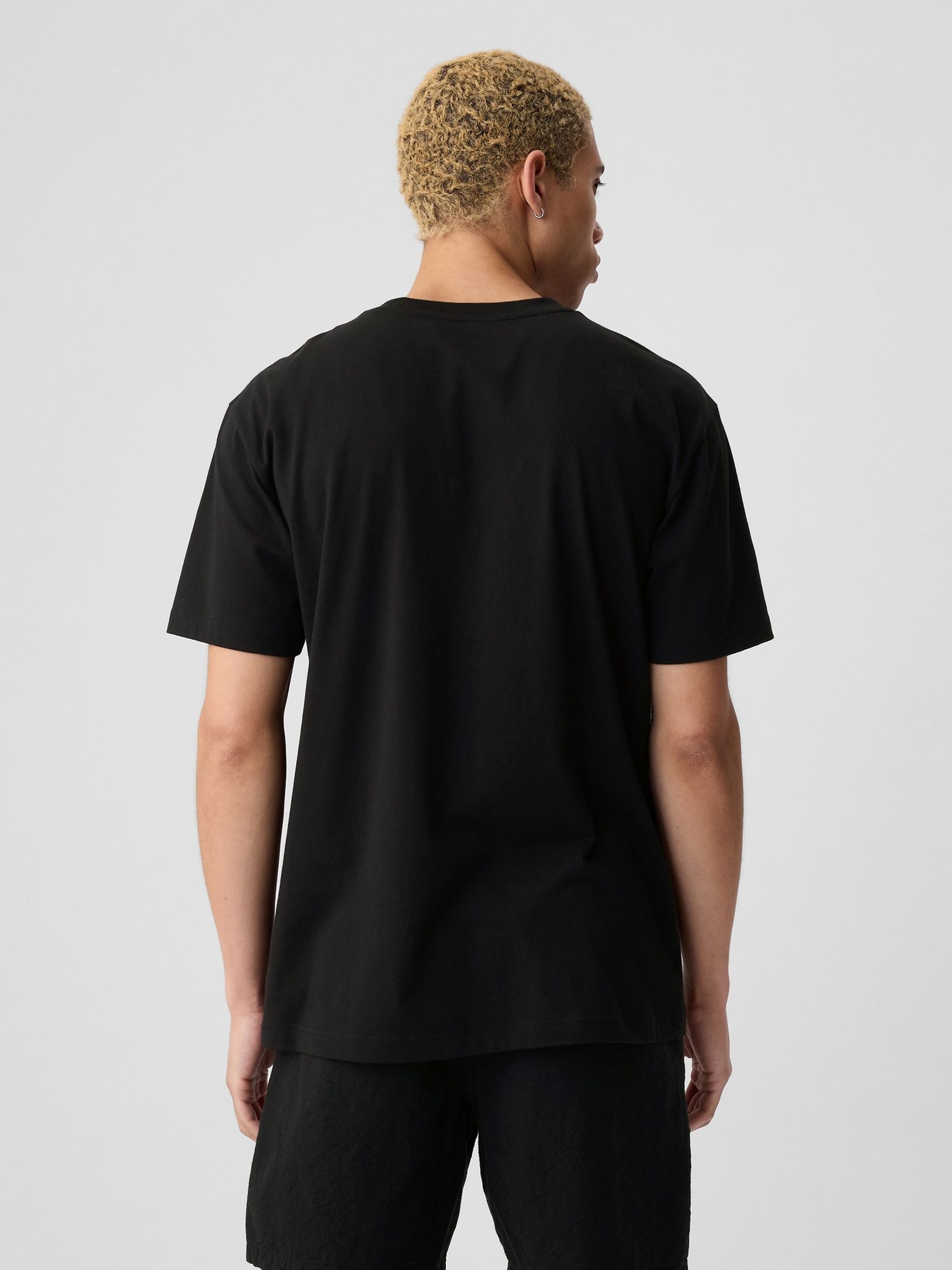 Black Original Pocket 100% Cotton Crew Neck Short Sleeve T-Shirt - Image 2 of 7