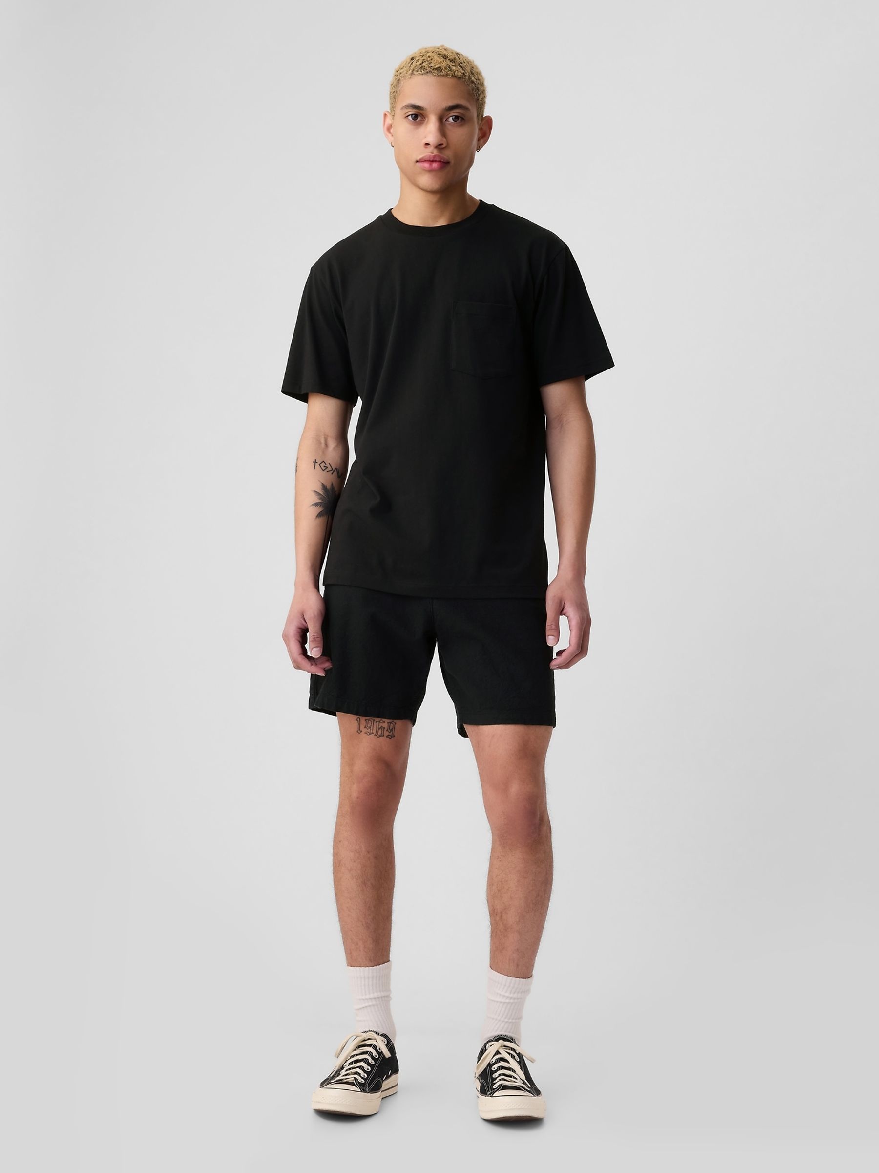 Black Original Pocket 100% Cotton Crew Neck Short Sleeve T-Shirt - Image 3 of 7