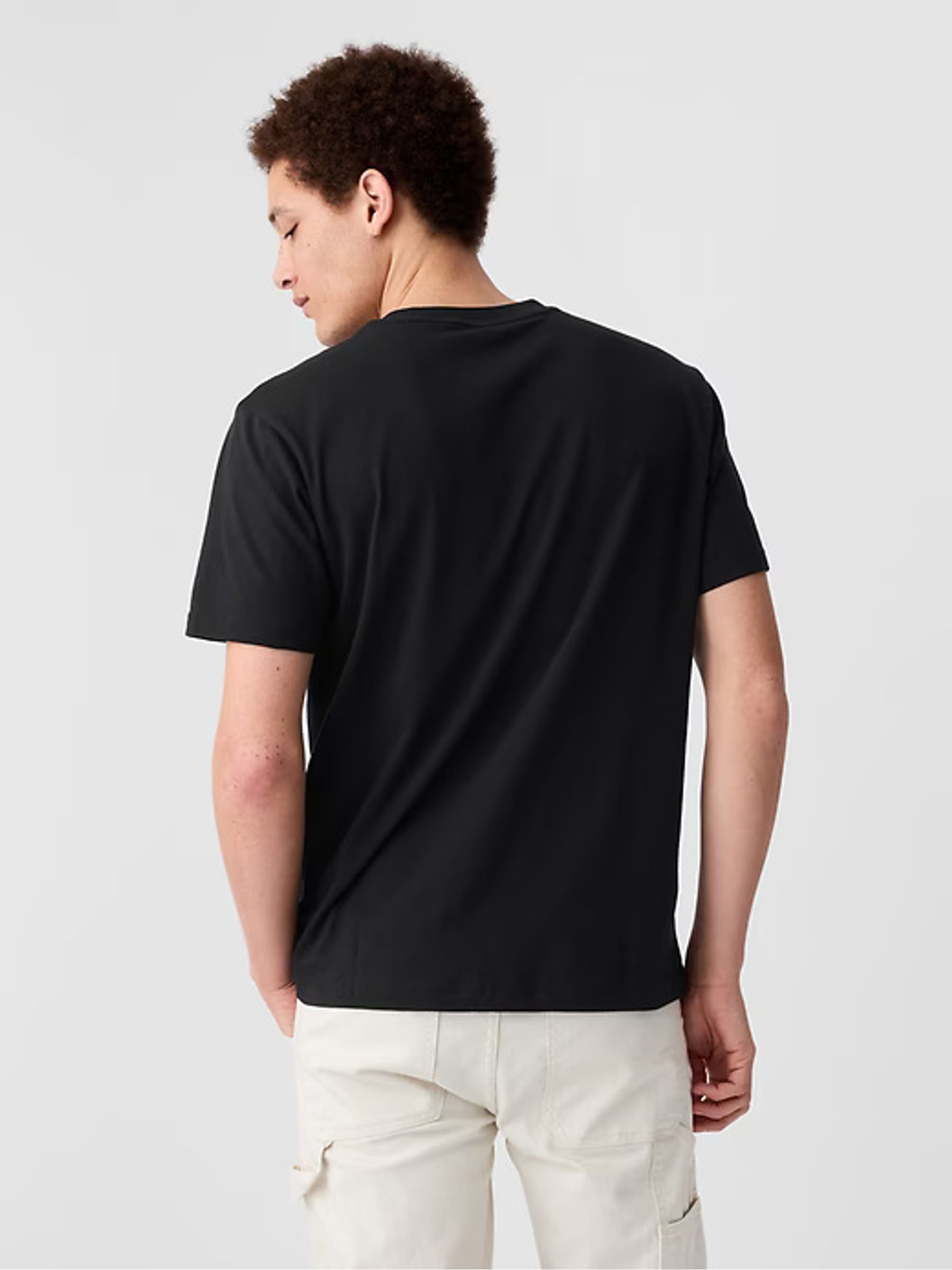 Black Original Pocket 100% Cotton Crew Neck Short Sleeve T-Shirt - Image 5 of 7